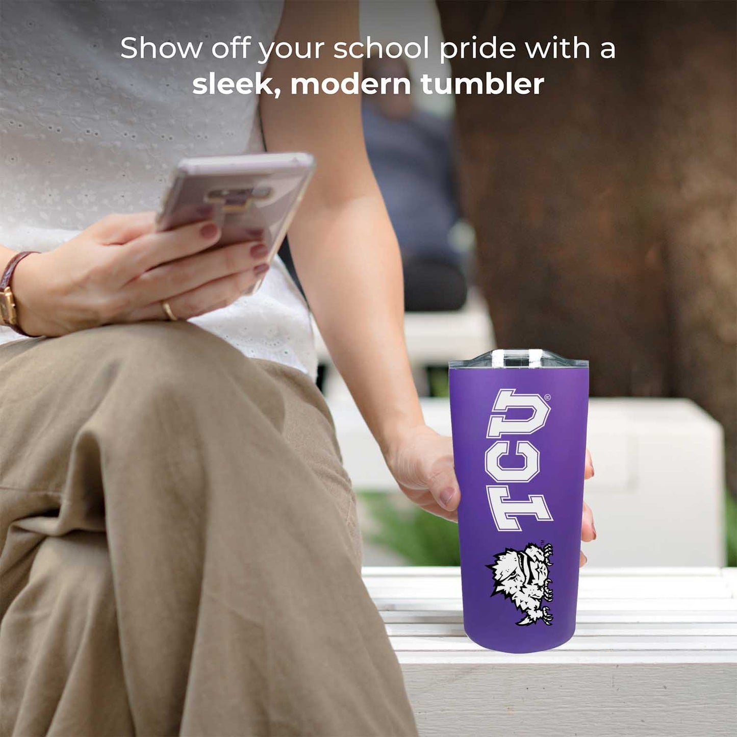 TCU Horned Frogs NCAA Stainless Steel Tumbler perfect for Gameday - Purple