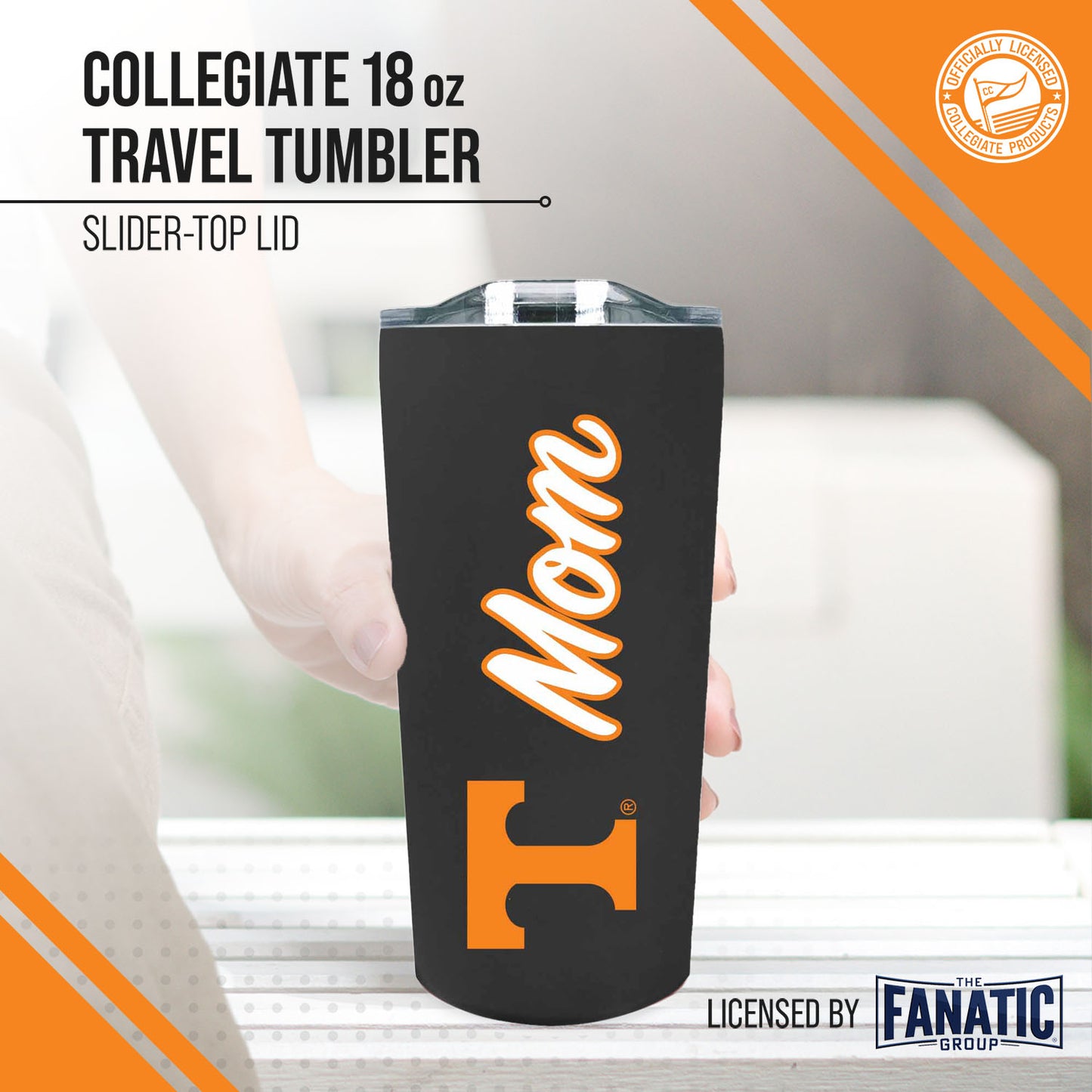 Tennessee Volunteers NCAA Stainless Steel Travel Tumbler for Mom - Black