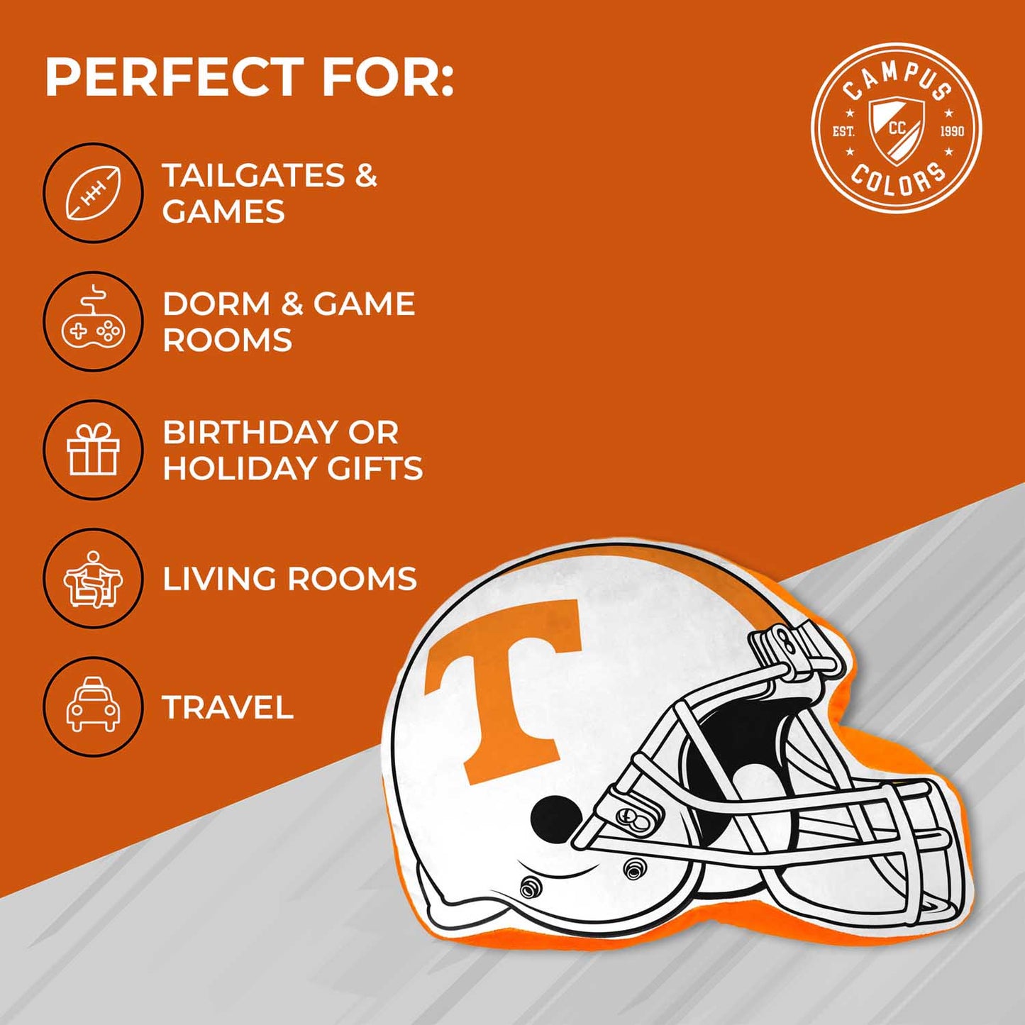 Tennessee Volunteers NCAA Helmet Super Soft Football Pillow - White