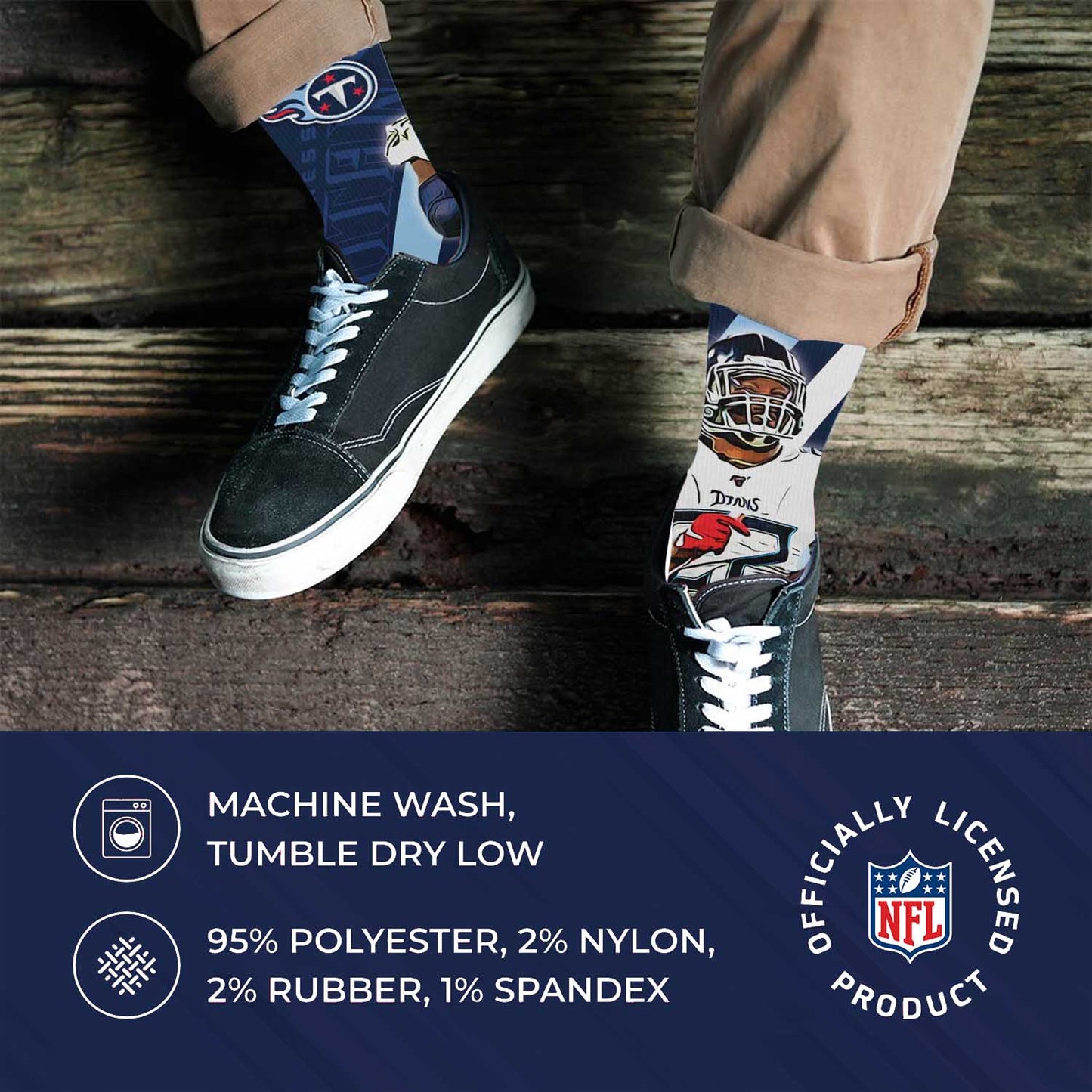 Tennessee Titans NFL Adult Player Stripe Sock - Navy