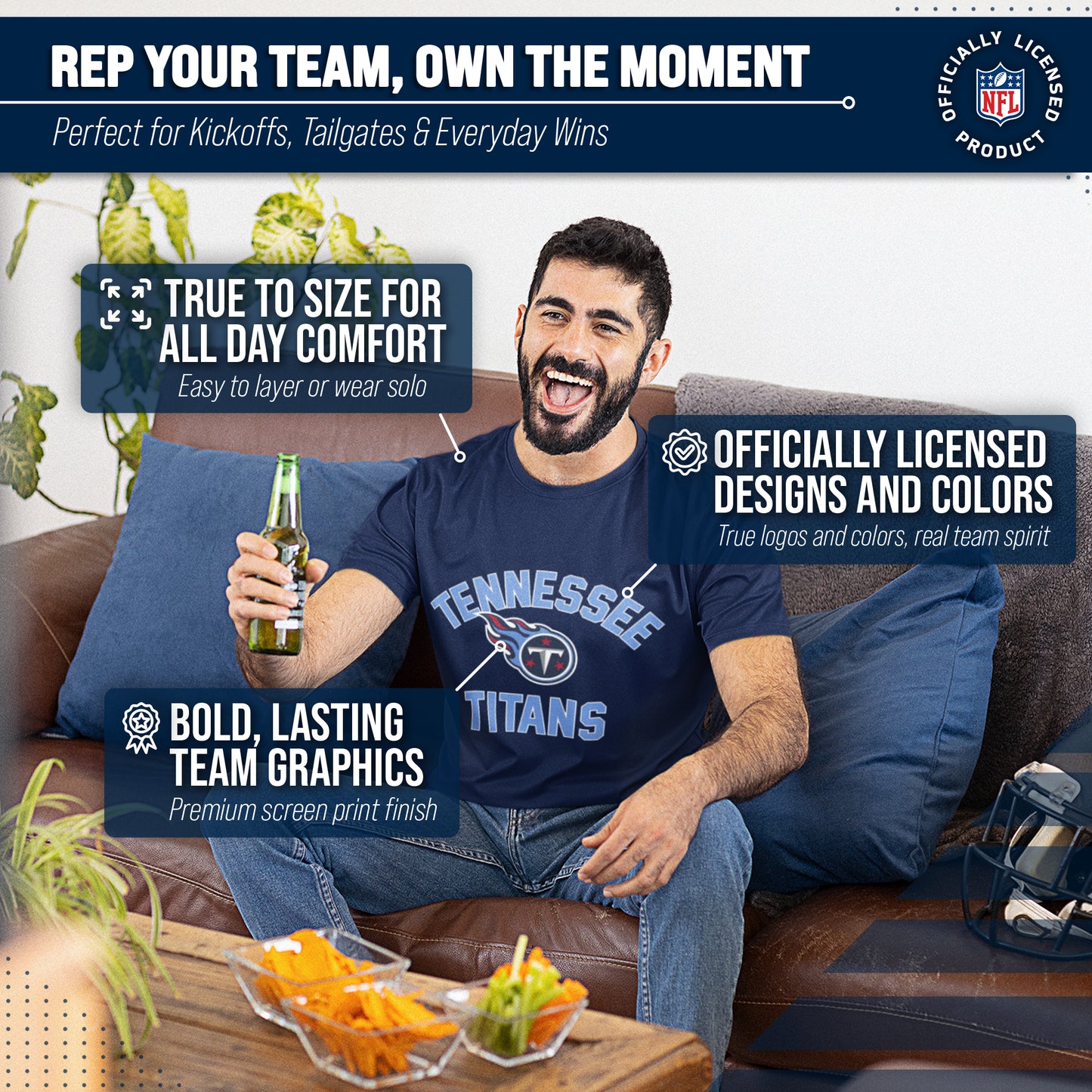 Tennessee Titans NFL Adult Gameday T-Shirt - Navy