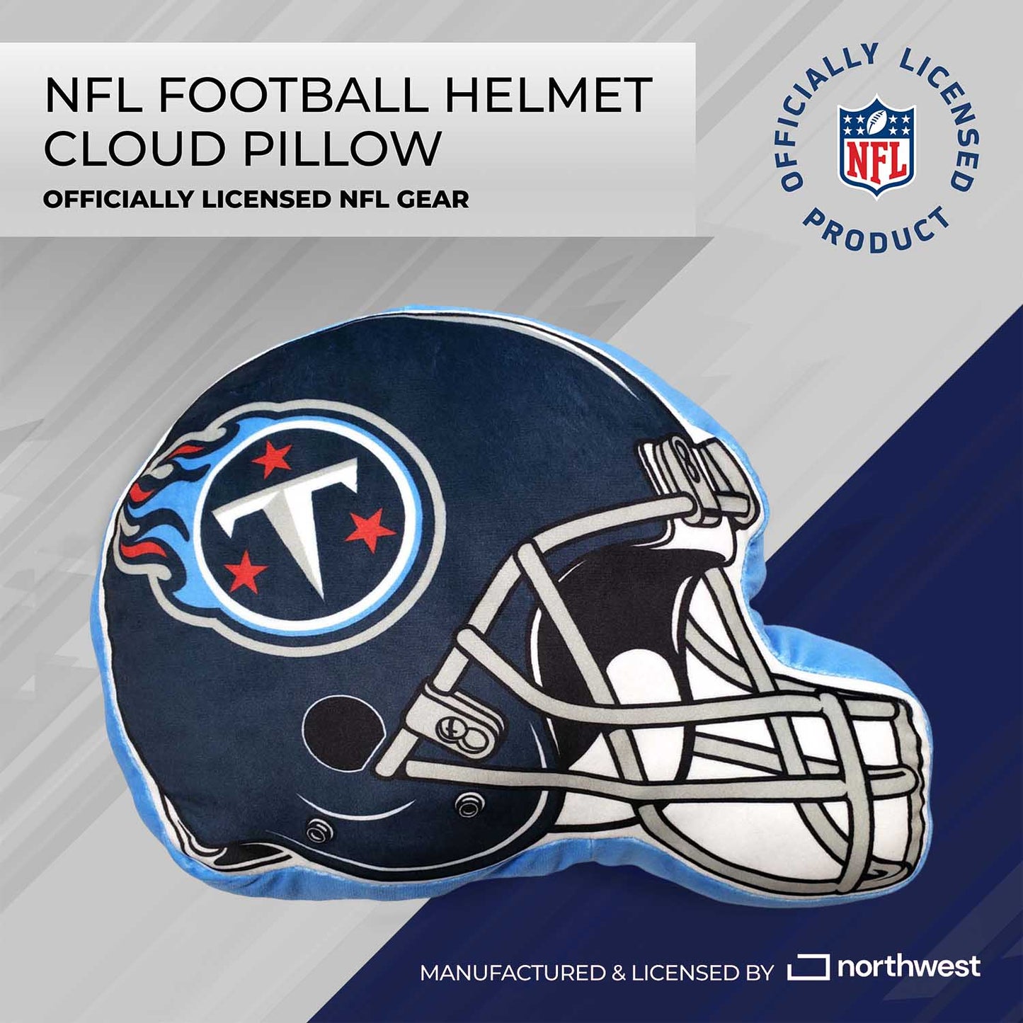Tennessee Titans NFL Helmet Football Super Soft Plush Pillow - Navy