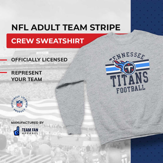 Tennessee Titans NFL Team Stripe Crew Sweatshirt - Sport Gray