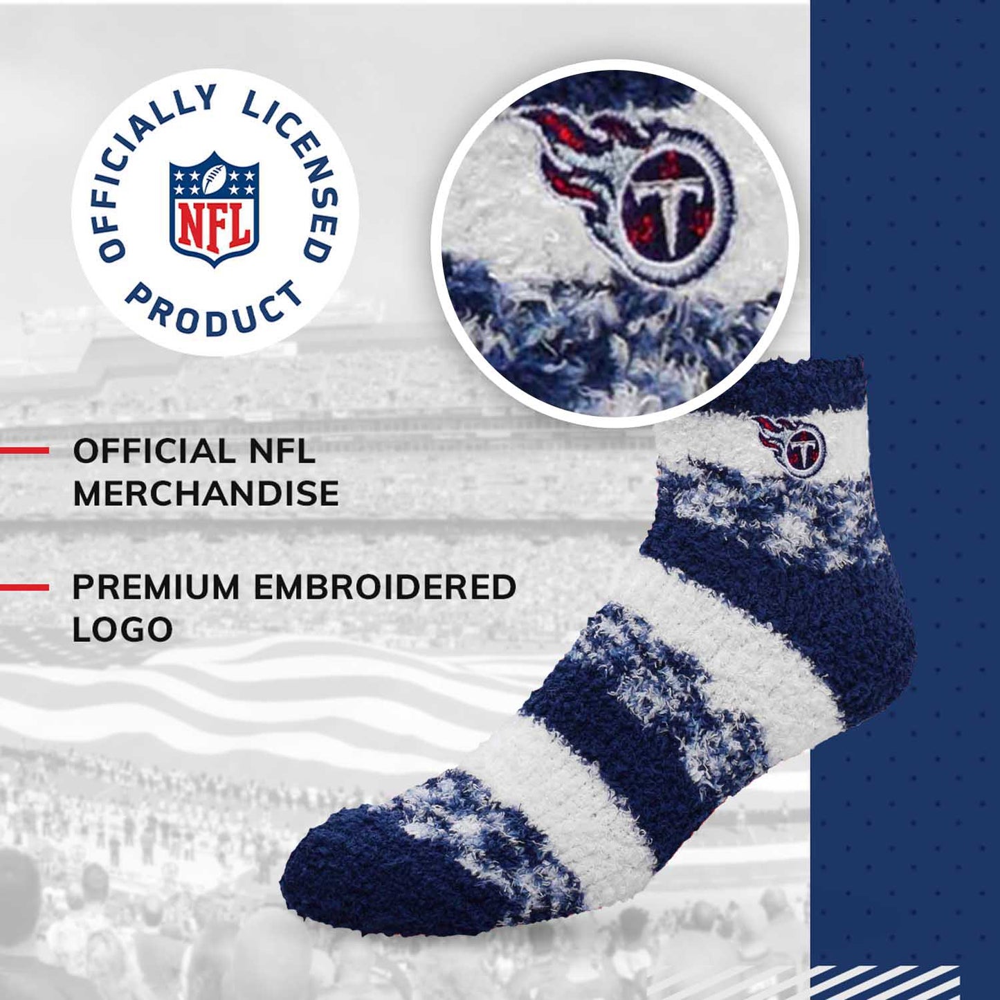 Tennessee Titans NFL Cozy Soft Slipper Socks - Navy