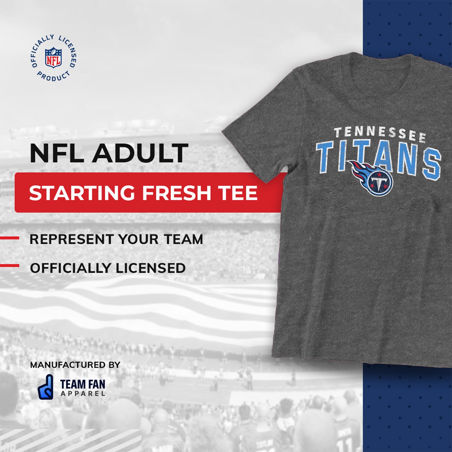 Tennessee Titans NFL Starting Fresh Short Sleeve Heather T-Shirt - Sport Gray