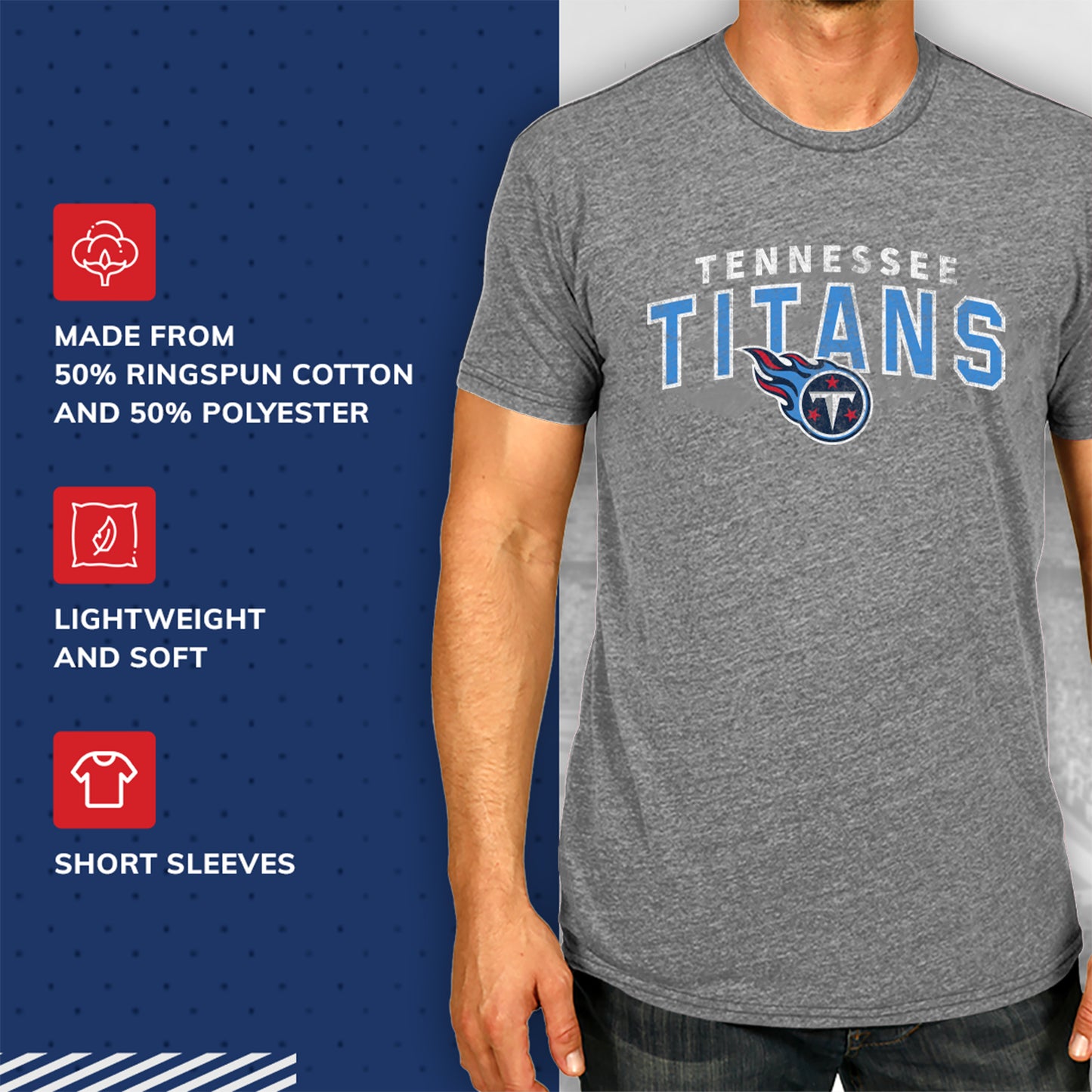 Tennessee Titans NFL Starting Fresh Short Sleeve Heather T-Shirt - Sport Gray