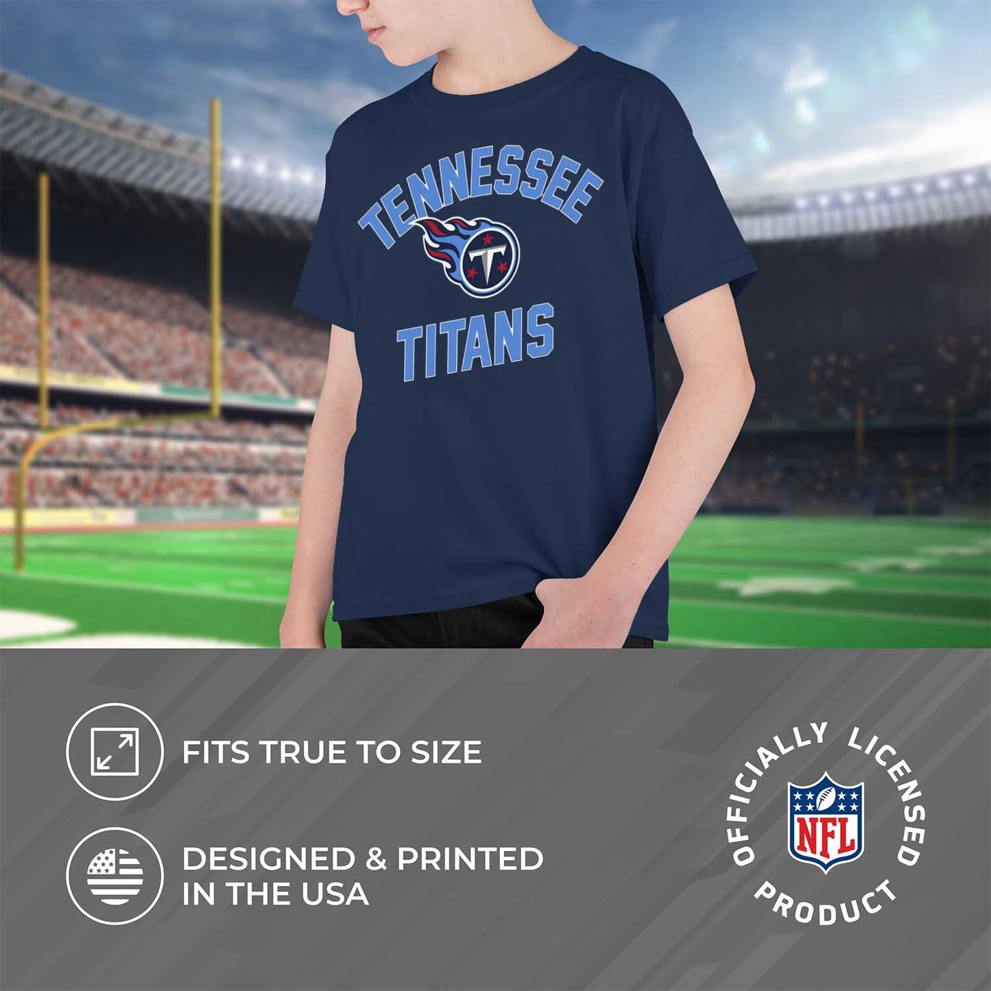 Tennessee Titans NFL Youth Gameday Football T-Shirt - Navy