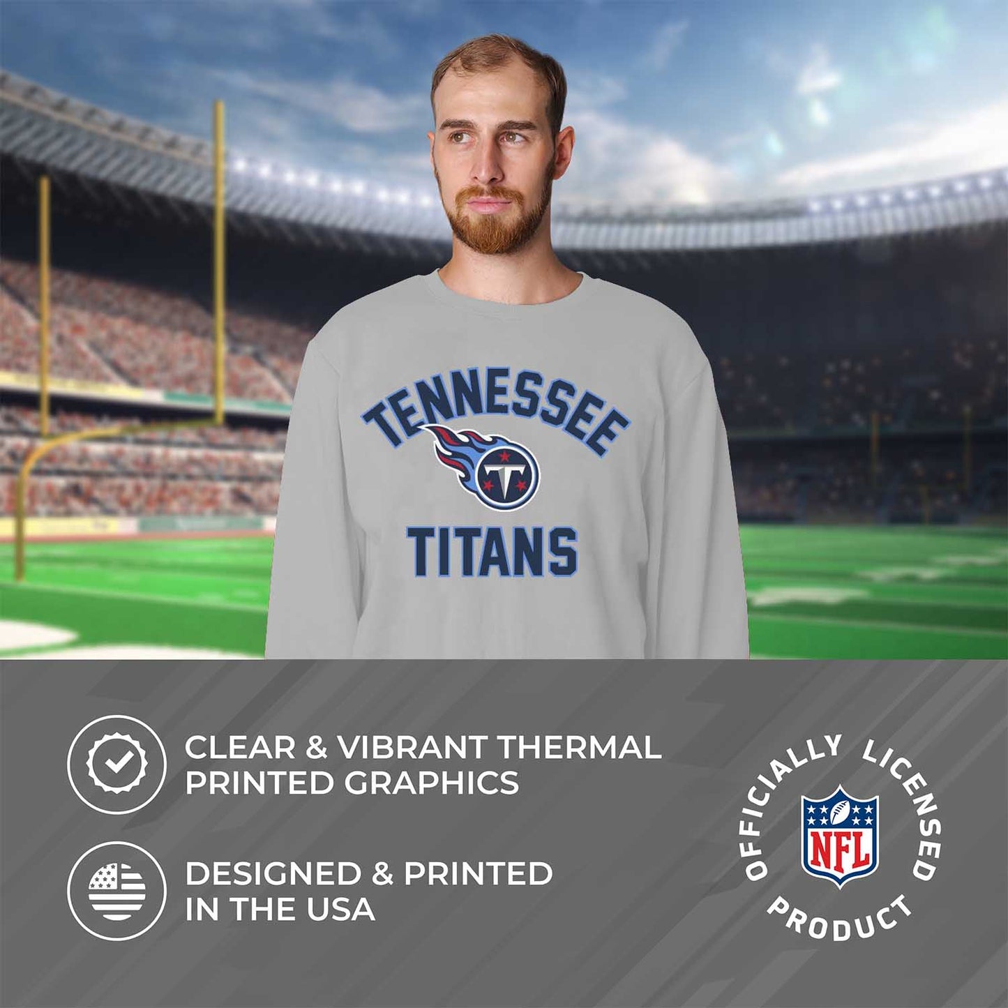 Tennessee Titans NFL Adult Gameday Football Crewneck Sweatshirt - Sport Gray