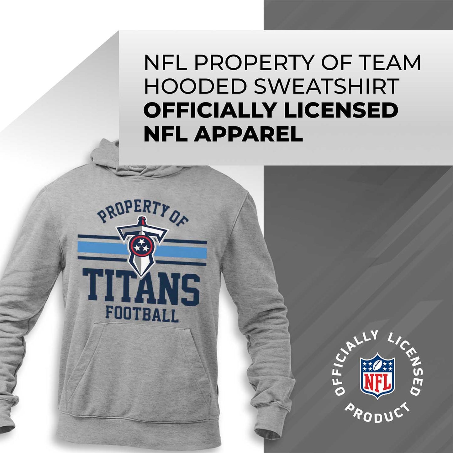 Tennessee Titans NFL Adult Property Of Hooded Sweatshirt - Sport Gray