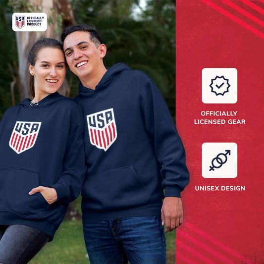 USA National Team The Victory Officially Licensed Unisex Adult US Men's National Soccer Team Gameday Logo Hooded Sweatshirt - Navy