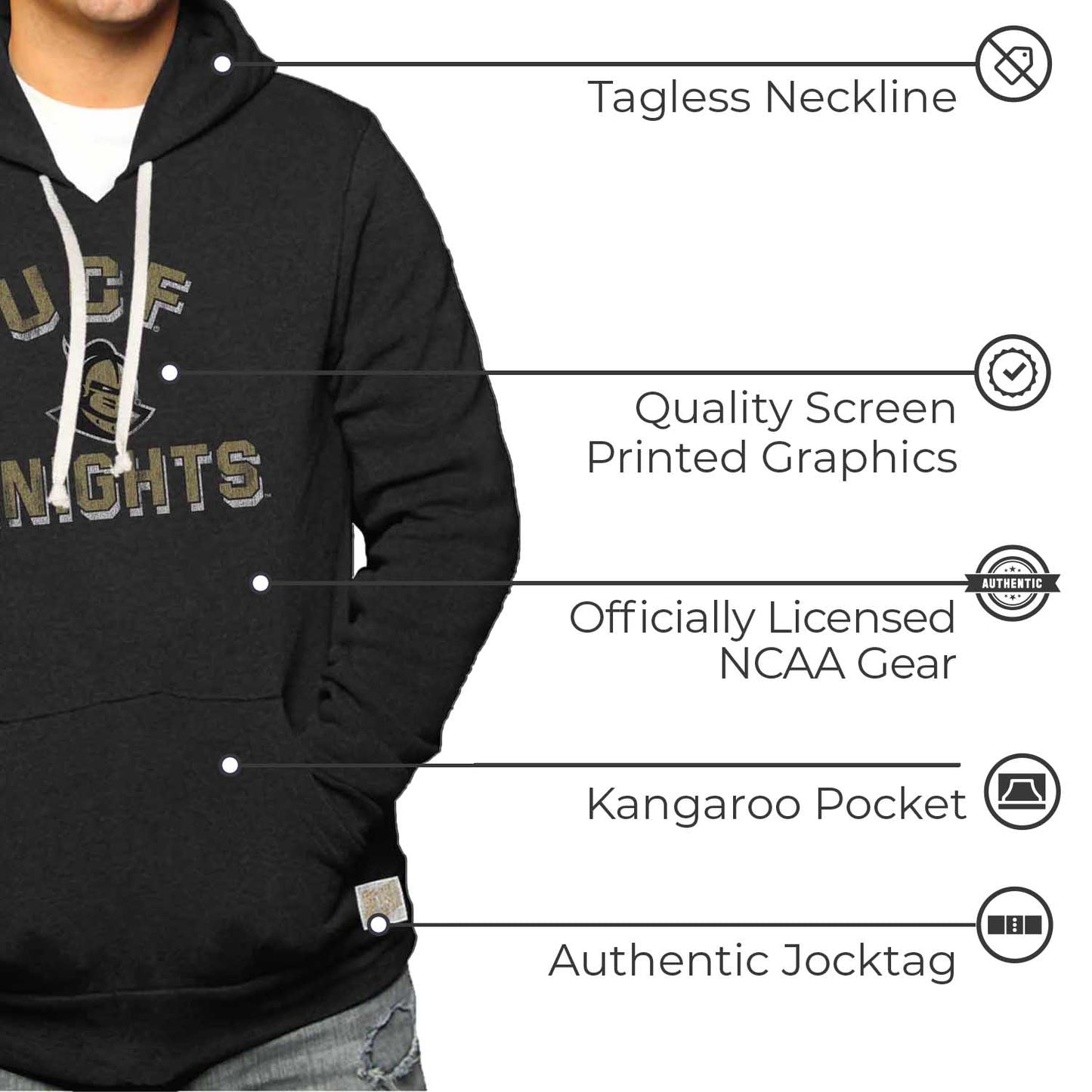 Central Florida Knights Adult University Hoodie - Black