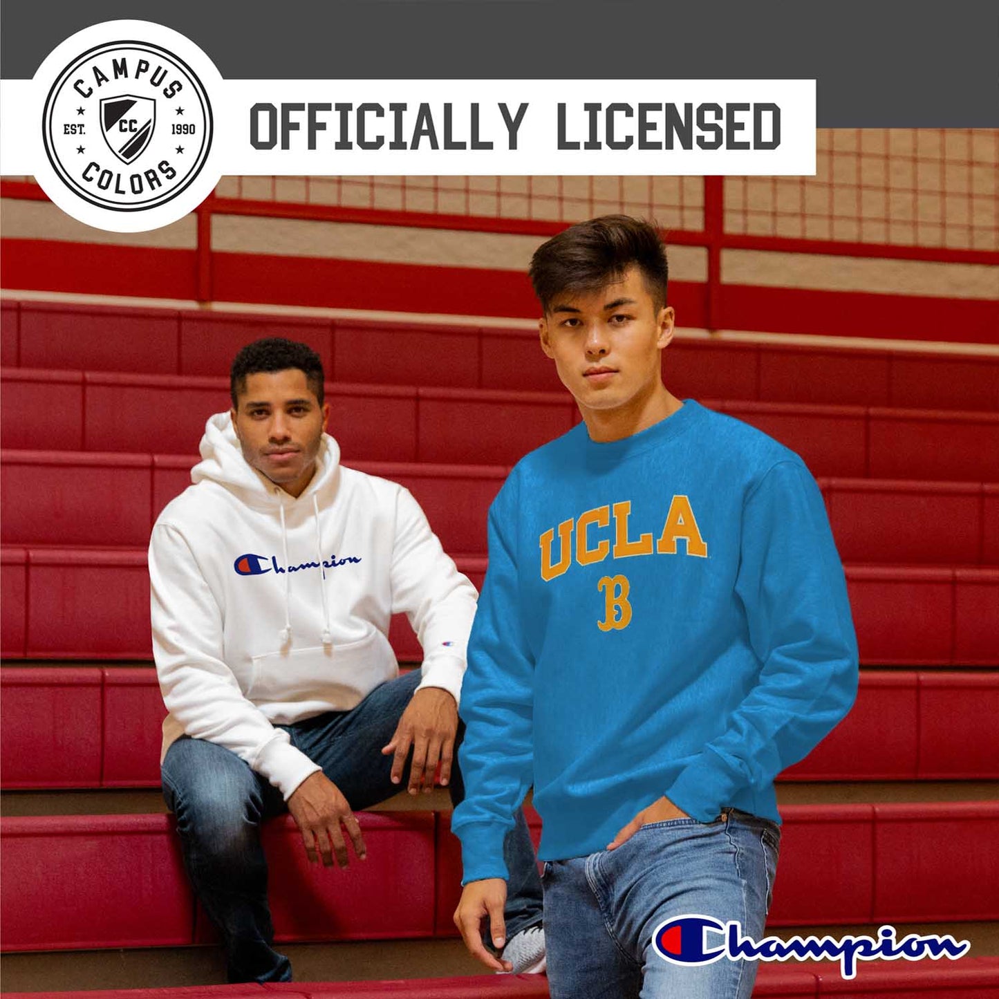 UCLA Bruins Adult Tackle Twill Crewneck - Carolina Blue