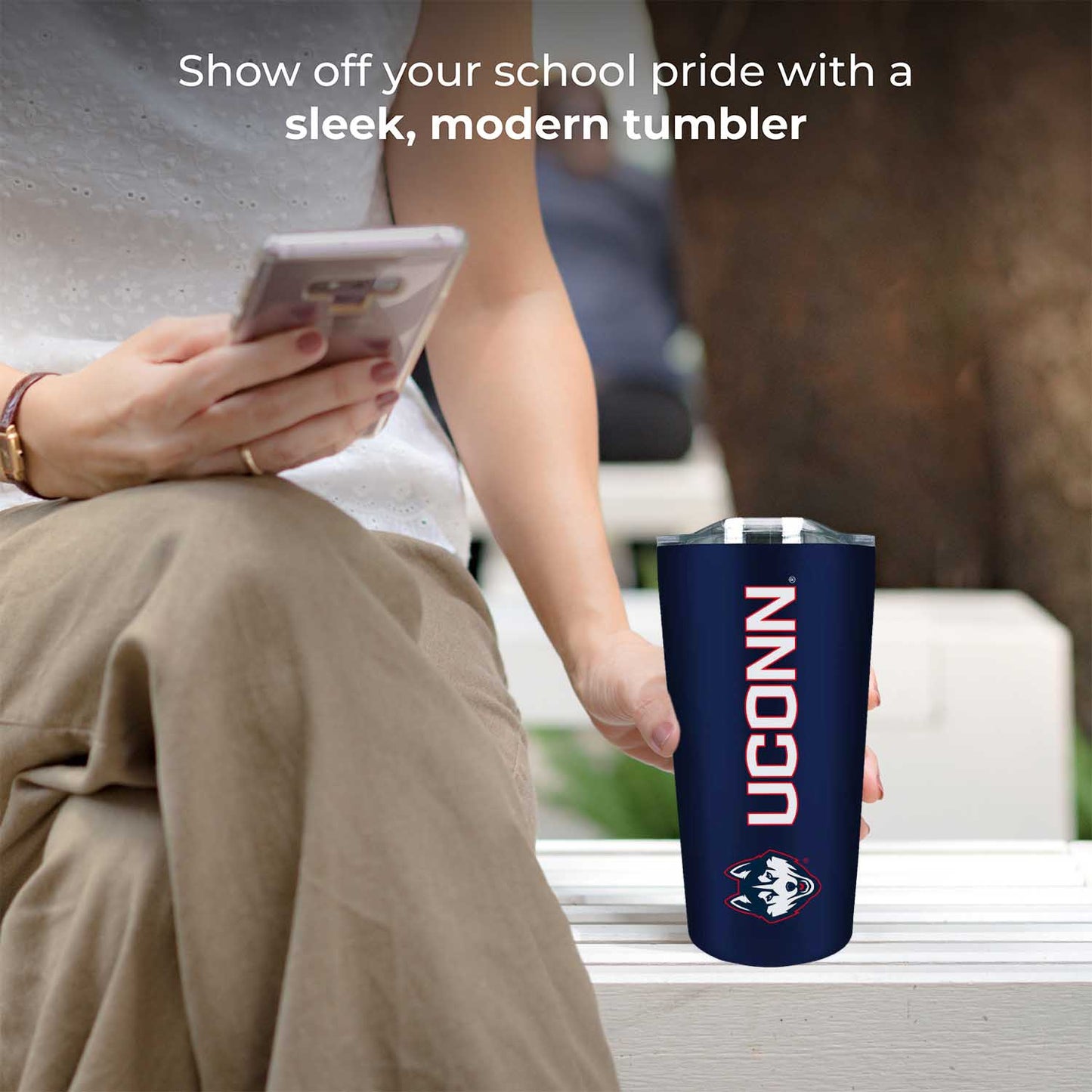 UCONN Huskies NCAA Stainless Steel Tumbler perfect for Gameday - Navy
