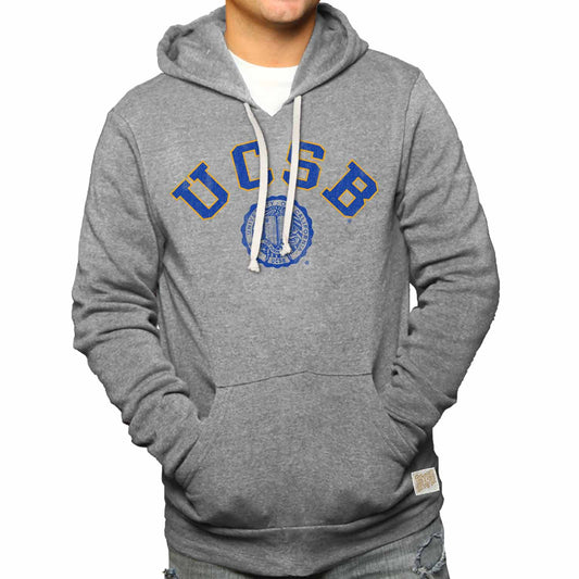 UCSB Gauchos College Gray University Seal Hooded Sweatshirt - Gray