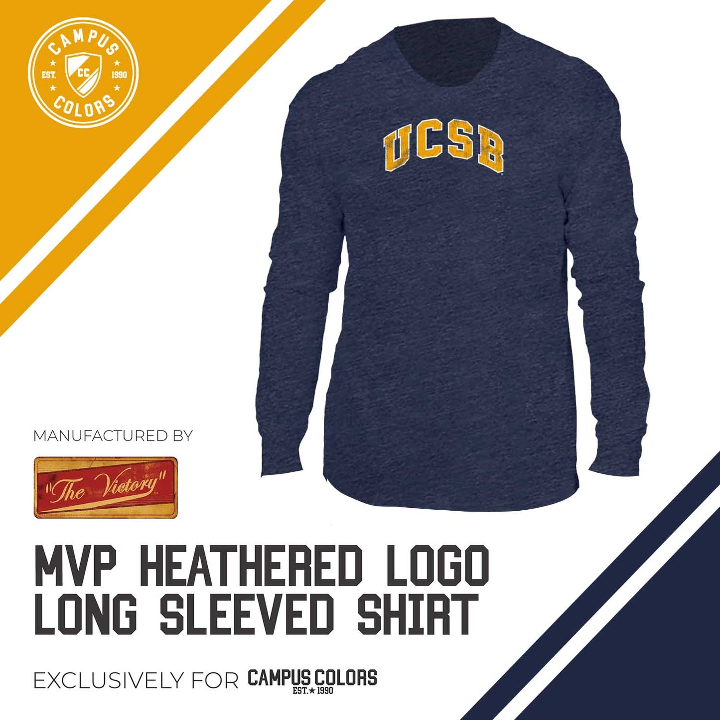 UCSB Gauchos NCAA MVP Adult Long-Sleeve Shirt - Navy