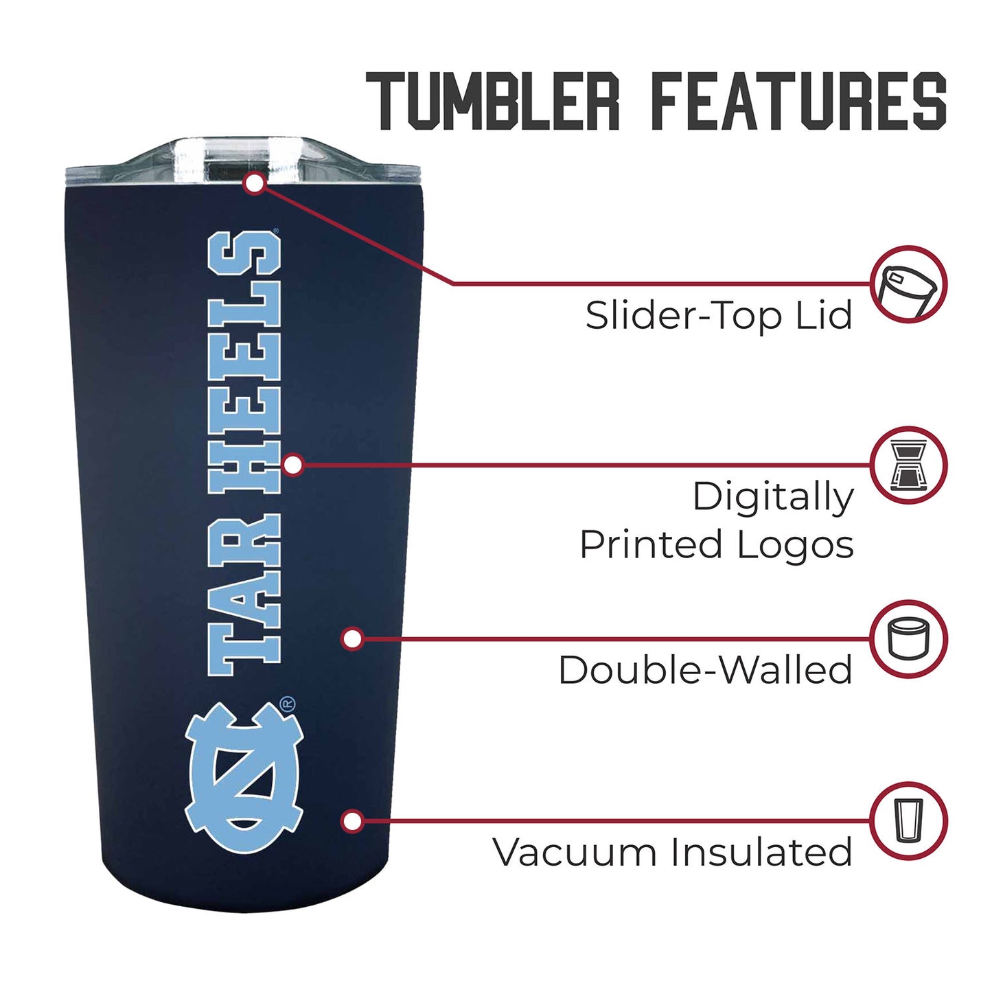North Carolina Tar Heels College Stainless Steel - Navy