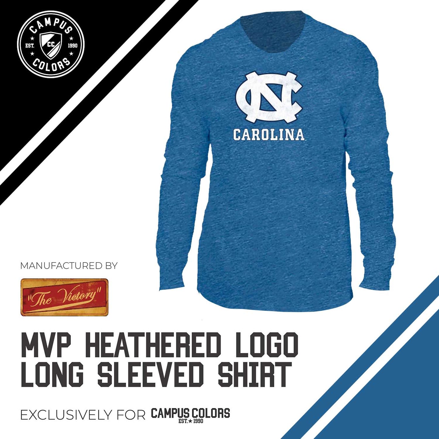 North Carolina Tar Heels NCAA MVP Adult Long-Sleeve Shirt - Carolina Blue