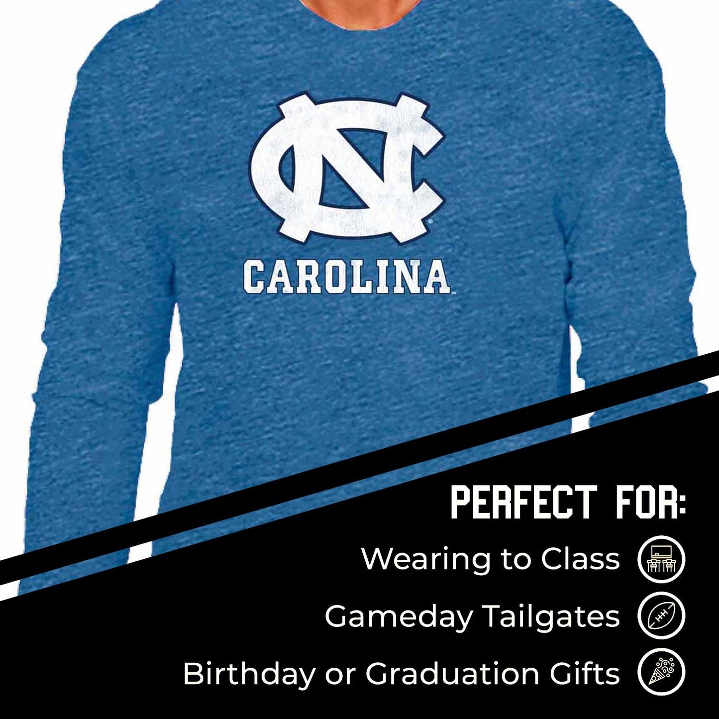 North Carolina Tar Heels NCAA MVP Adult Long-Sleeve Shirt - Carolina Blue