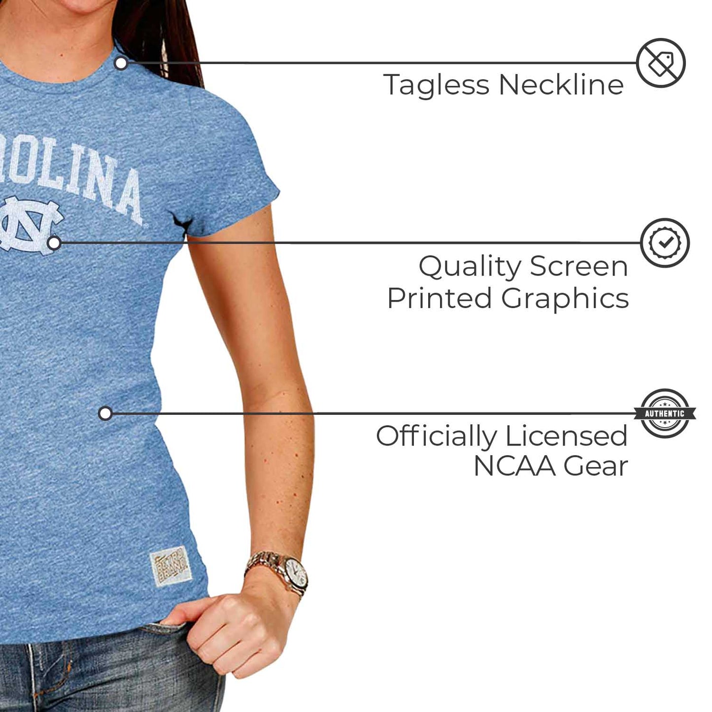 North Carolina Tar Heels University Women's T-Shirt - Carolina Blue