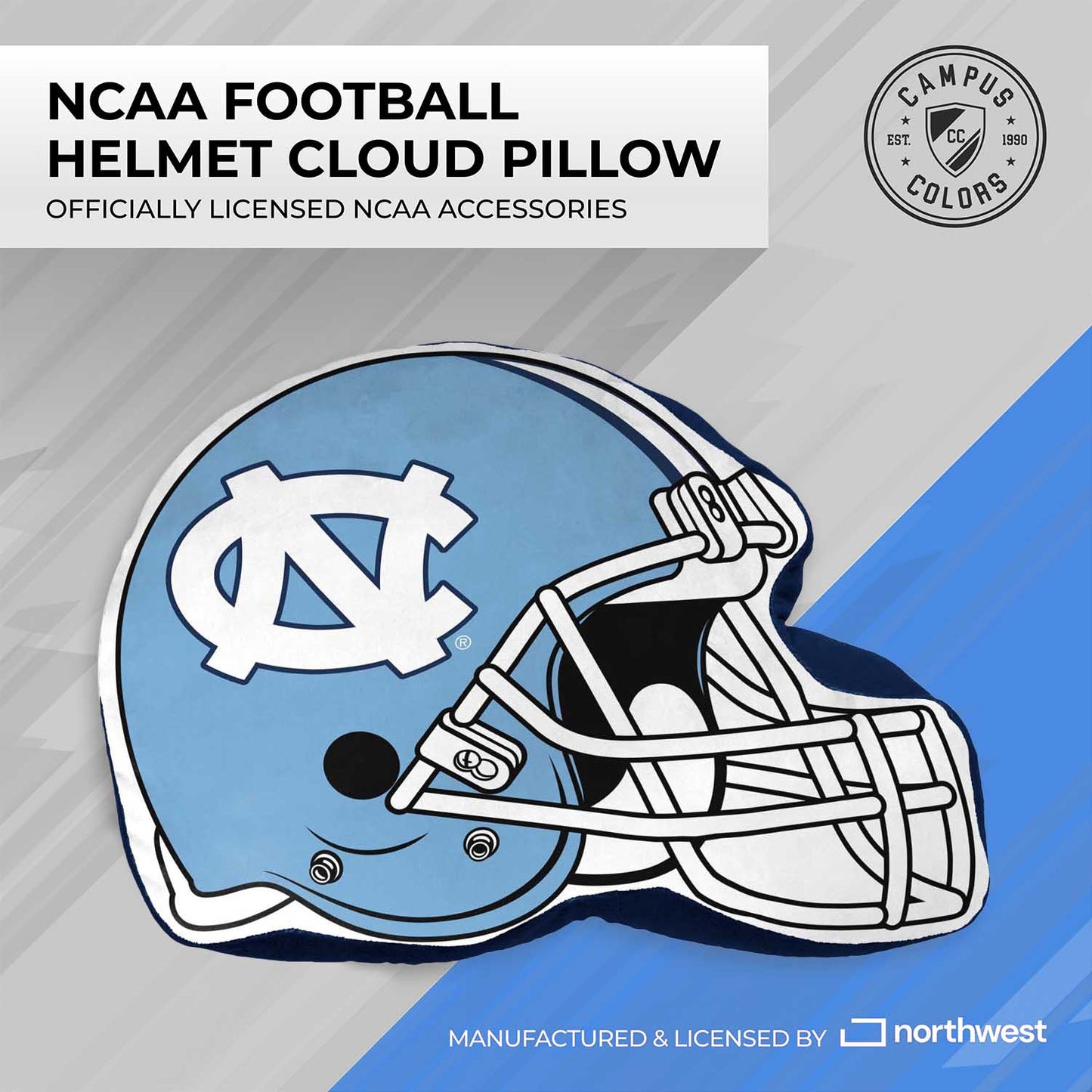 North Carolina Tar Heels NCAA Helmet Super Soft Football Pillow - Carolina Blue