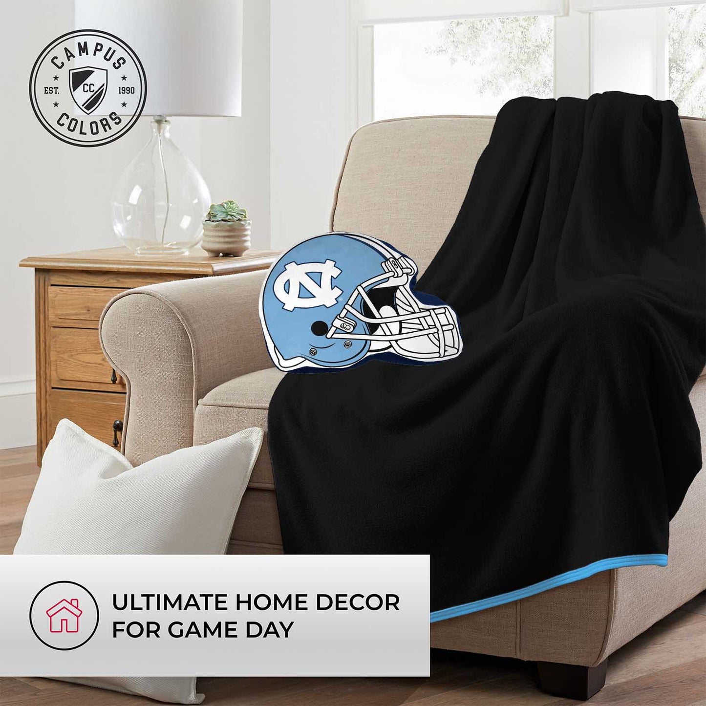 North Carolina Tar Heels NCAA Helmet Super Soft Football Pillow - Carolina Blue