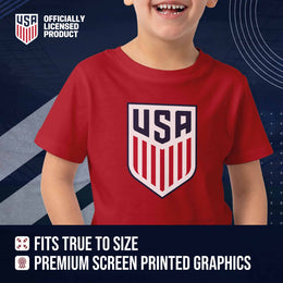 USA National Team Team Fan Apparel Youth US National Soccer Team T-Shirt For Boys & Girls - Red