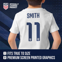 USA National Team The Victory Officially Licensed Youth US Women's National Soccer Team Sophia Smith Name & Number T-Shirt - White #11