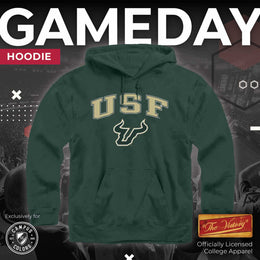 USF Bulls Adult Arch & Logo Soft Style Gameday Hooded Sweatshirt - Green