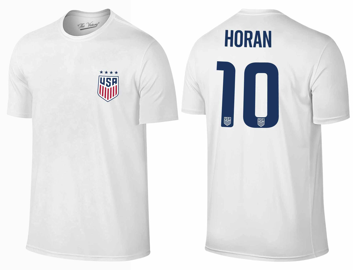 USA National Team The Victory Officially Licensed US Adult National Soccer Team Lindsey Horan Name & Number T-Shirt - White #10