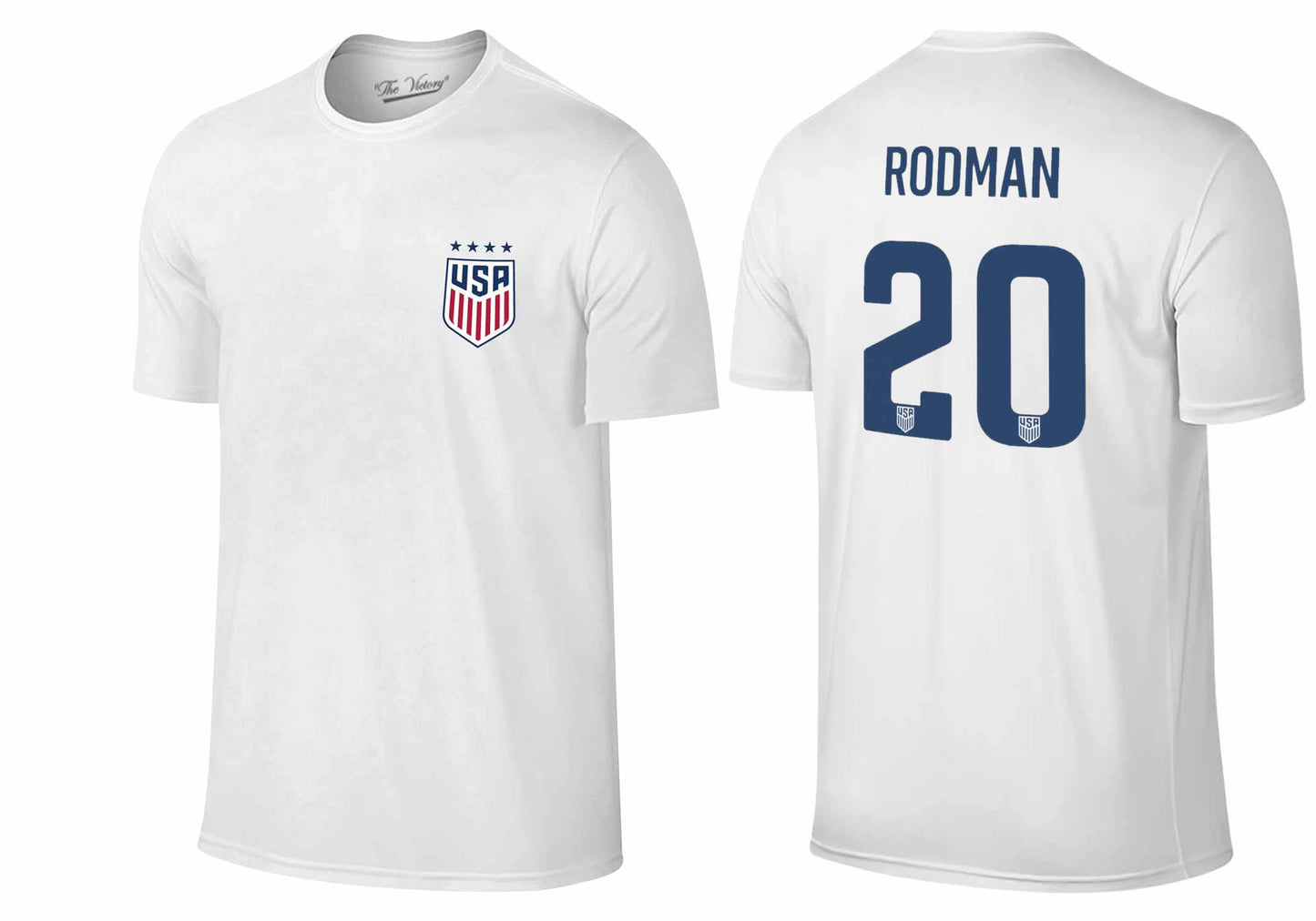 USA National Team The Victory Officially Licensed US Adult Women's National Soccer Team Trinity Rodman Name & Number T-Shirt - White #20