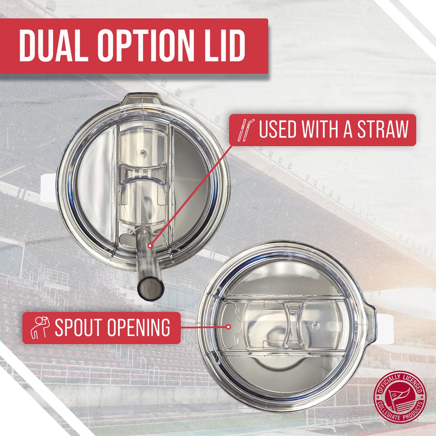 Utah Utes NCAA Stainless Steel 20oz Roadie With Handle & Dual Option Lid With Straw - White