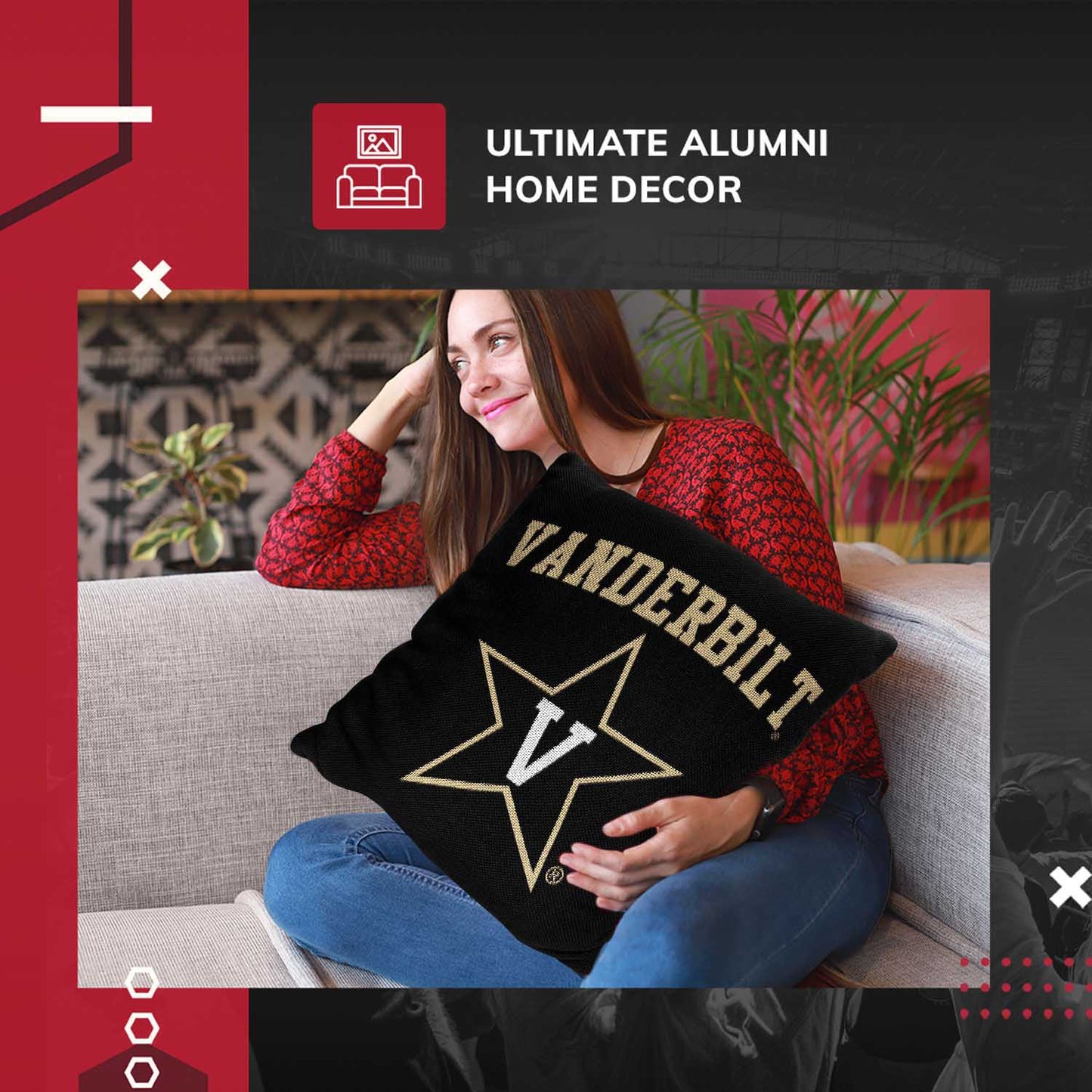 Vanderbilt Commodores NCAA Decorative Pillow - Black