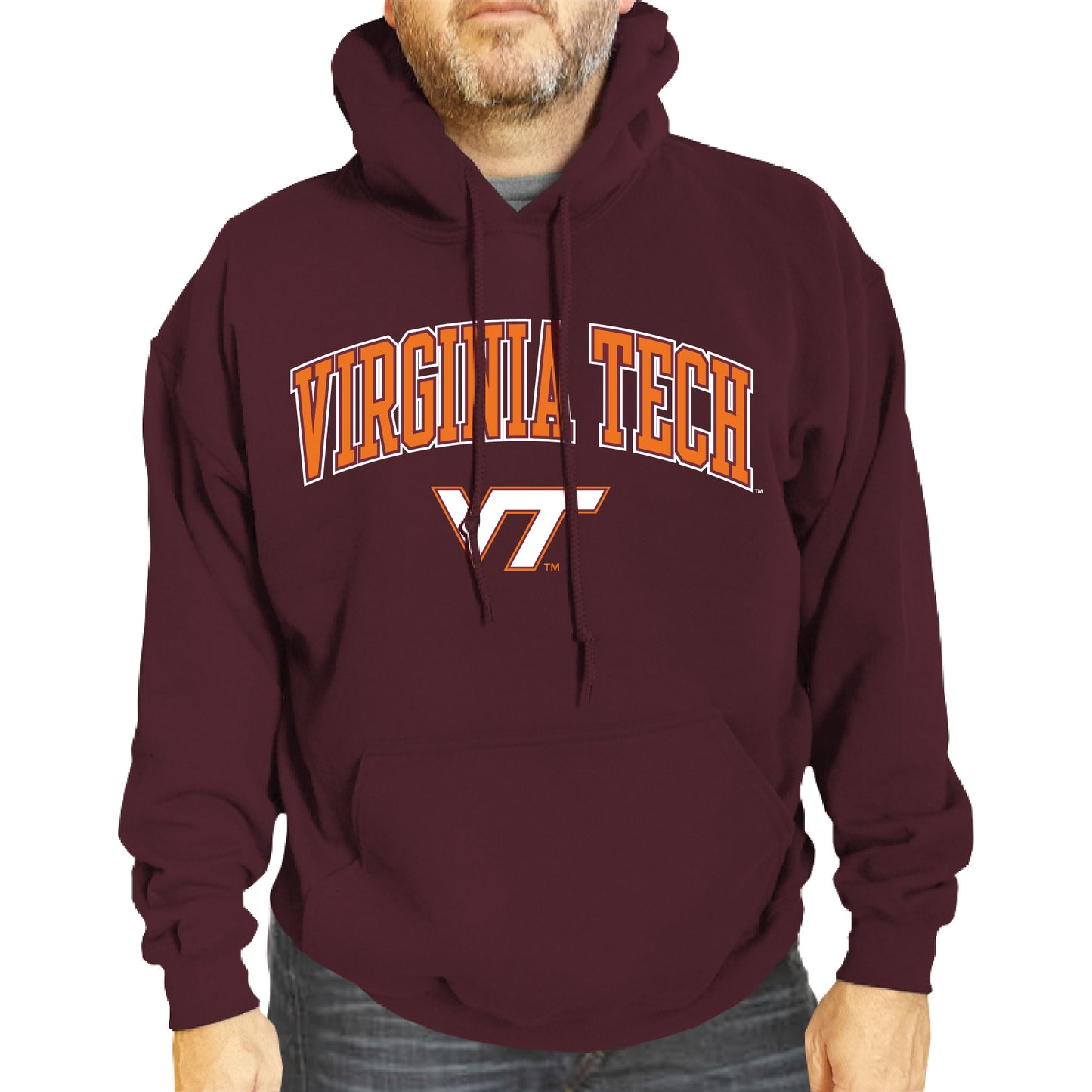 Virginia Tech Hokies Adult Arch & Logo Soft Style Gameday Hooded Sweatshirt - Maroon
