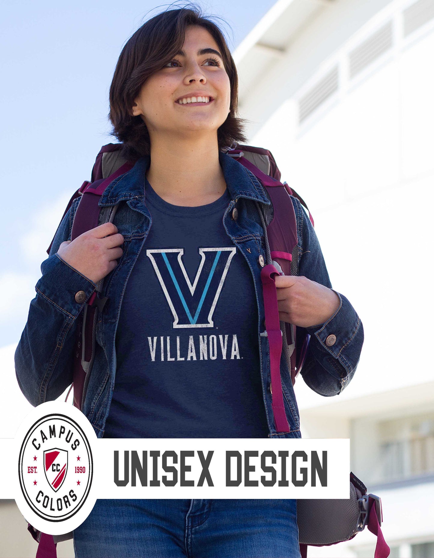 Villanova Wildcats Adult MVP Heathered Cotton Blend T-Shirt - Navy