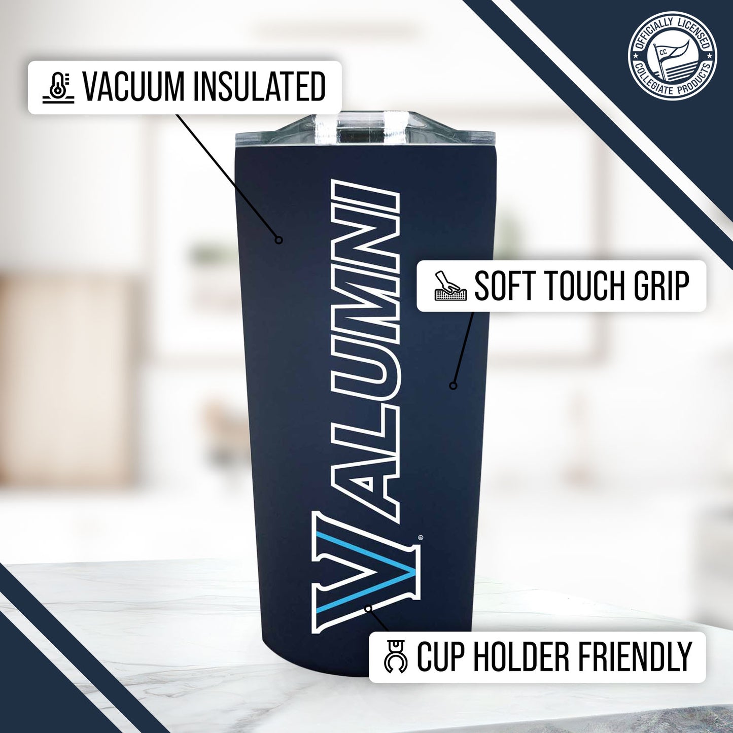 Villanova Wildcats Collegiate Stainless Steel Travel Tumbler for Alumni - Navy