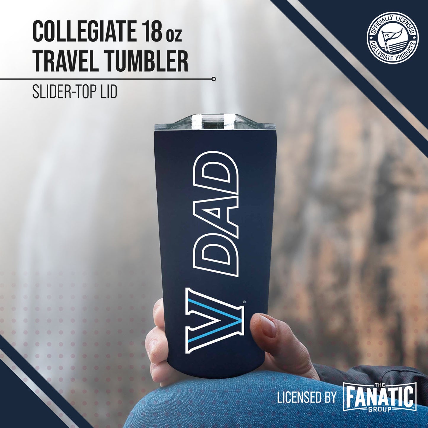 Villanova Wildcats NCAA Stainless Steel Travel Tumbler for Dad - Navy