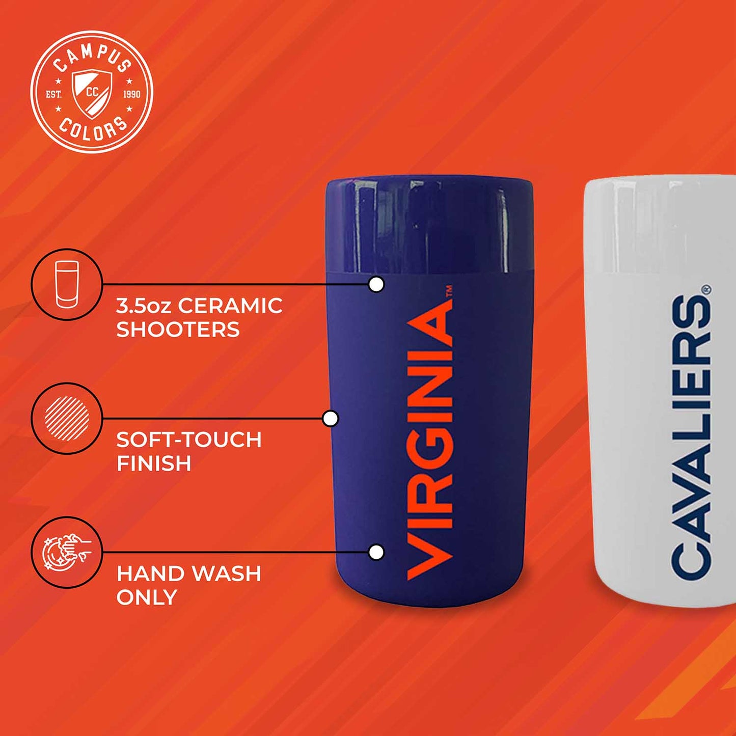 Virginia Cavaliers College and University 2-Pack Shot Glasses - Team Color