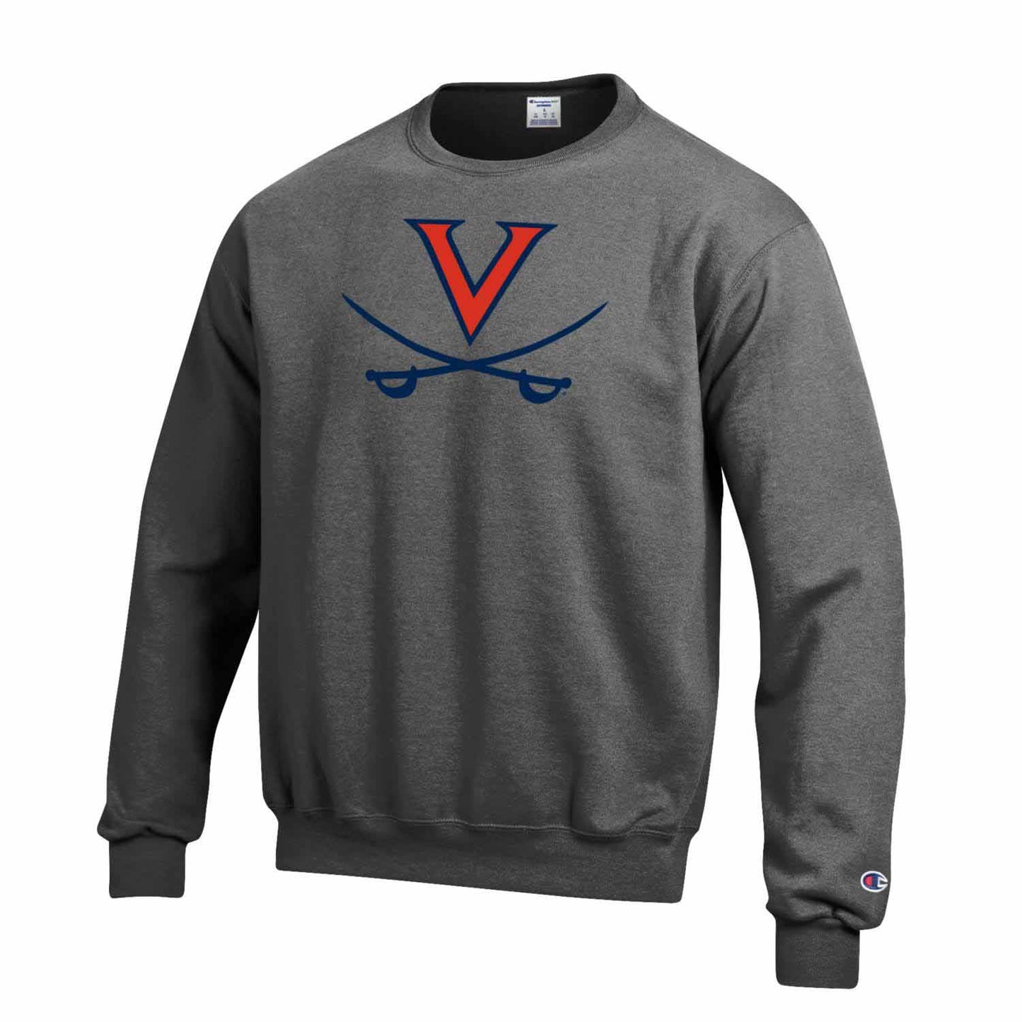 Virginia Cavaliers Adult Mascot Fleece Crewneck - Charcoal