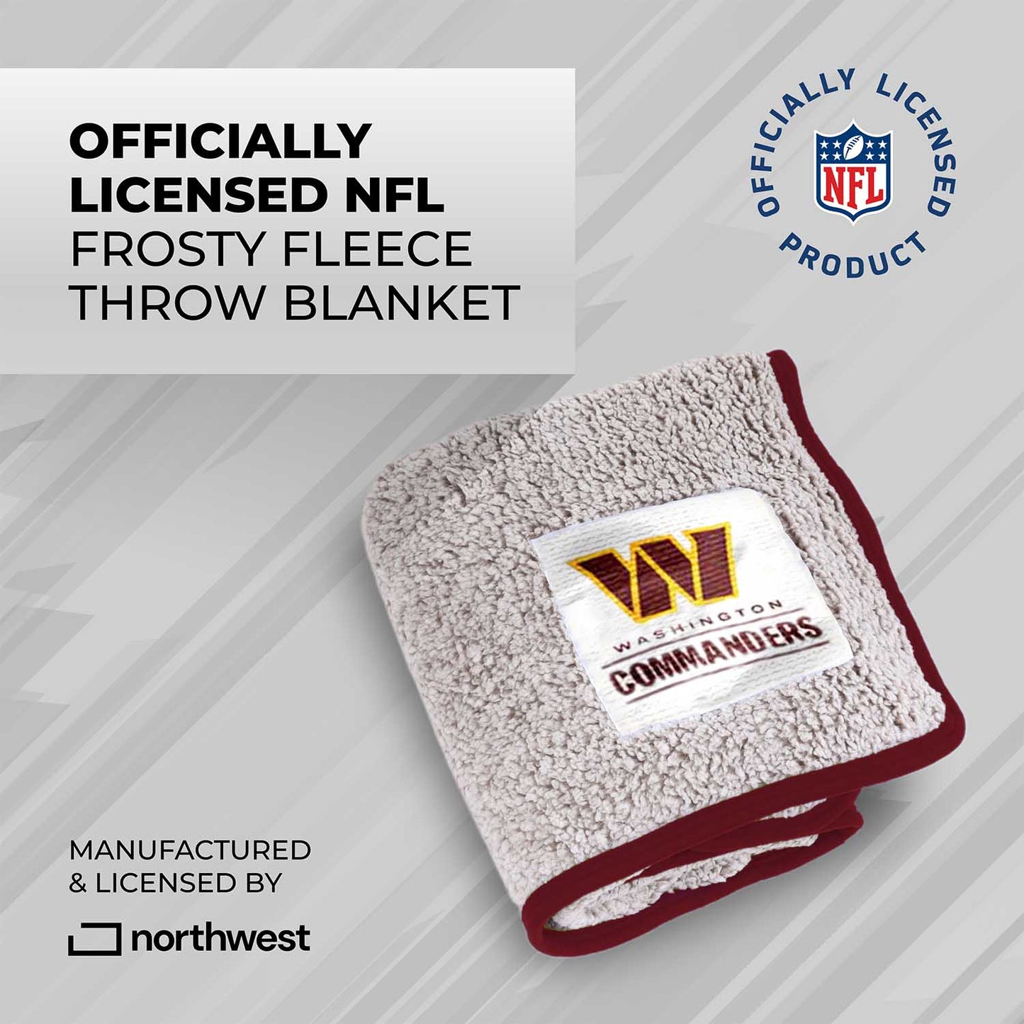 Washington Commanders NFL Silk Touch Sherpa Throw Blanket - Maroon