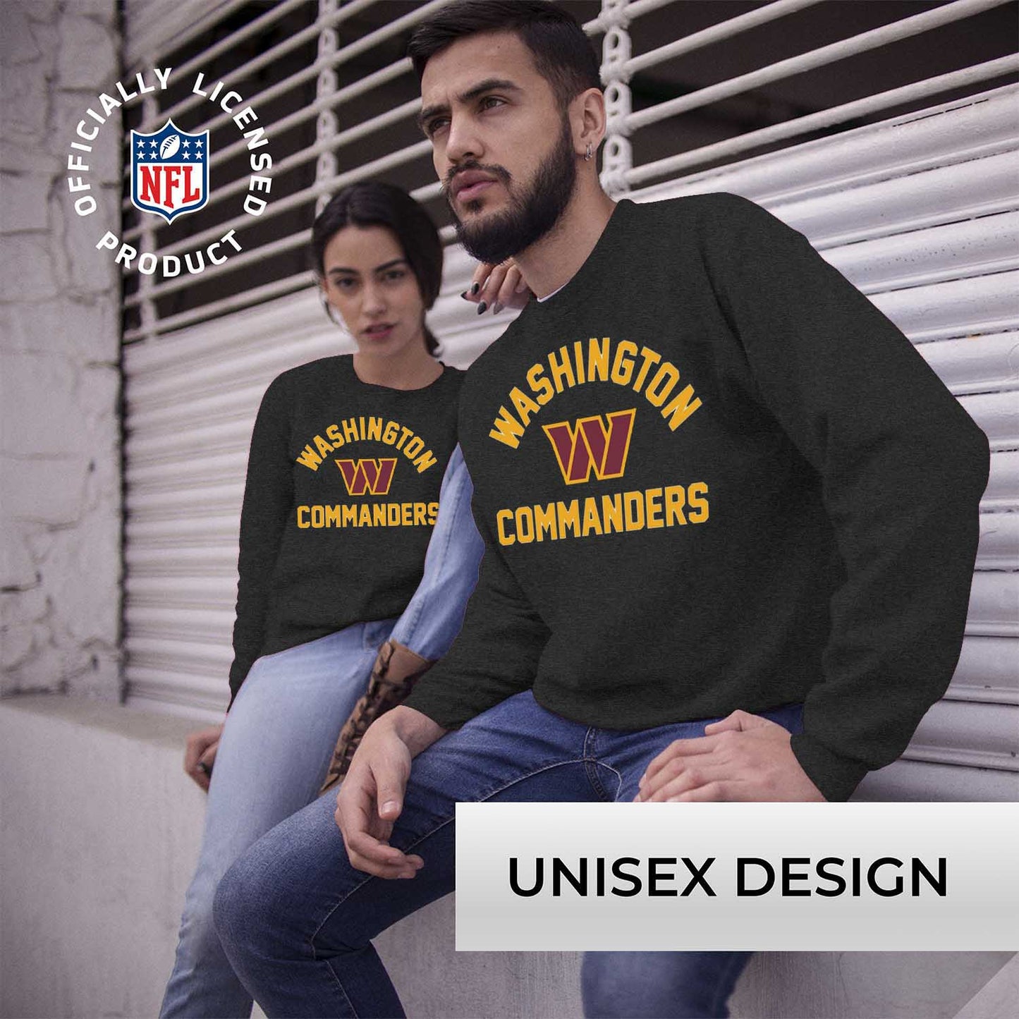 Washington Commanders NFL Adult Gameday Football Crewneck Sweatshirt - Charcoal