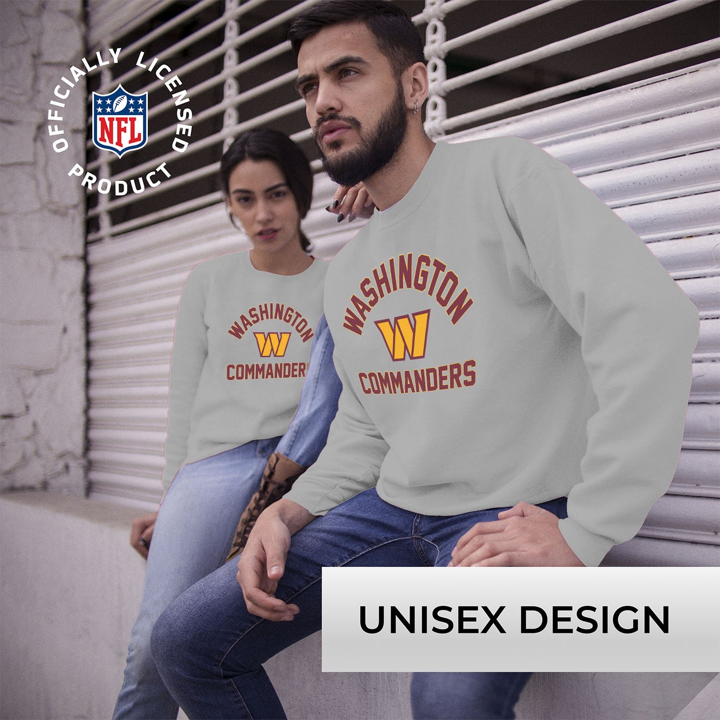 Washington Commanders NFL Adult Gameday Football Crewneck Sweatshirt - Gray
