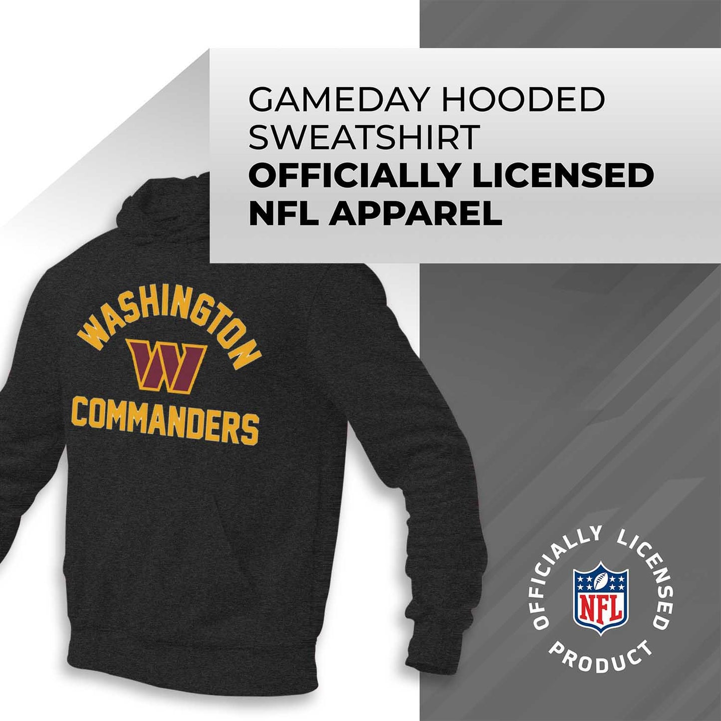 Washington Commanders NFL Adult Gameday Hooded Sweatshirt - Charcoal