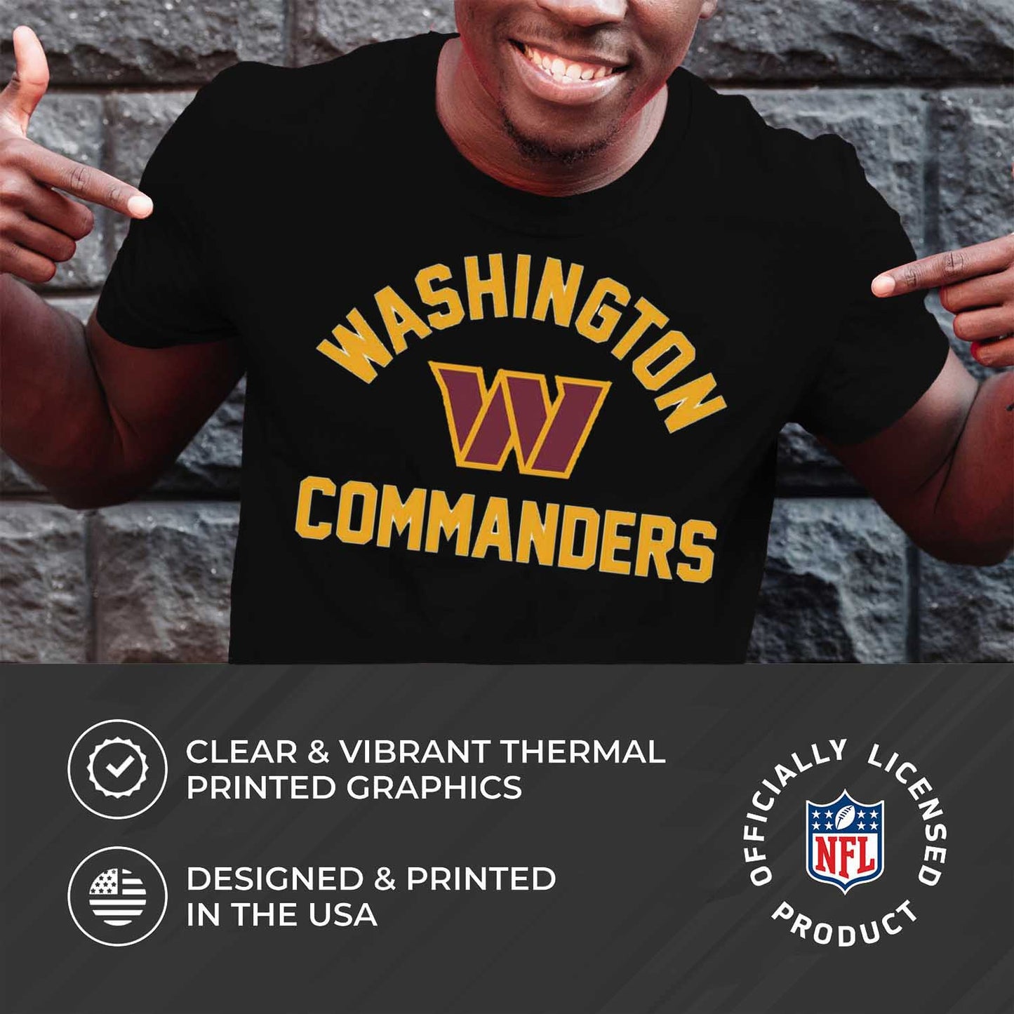 Washington Commanders NFL Adult Gameday T-Shirt - Black