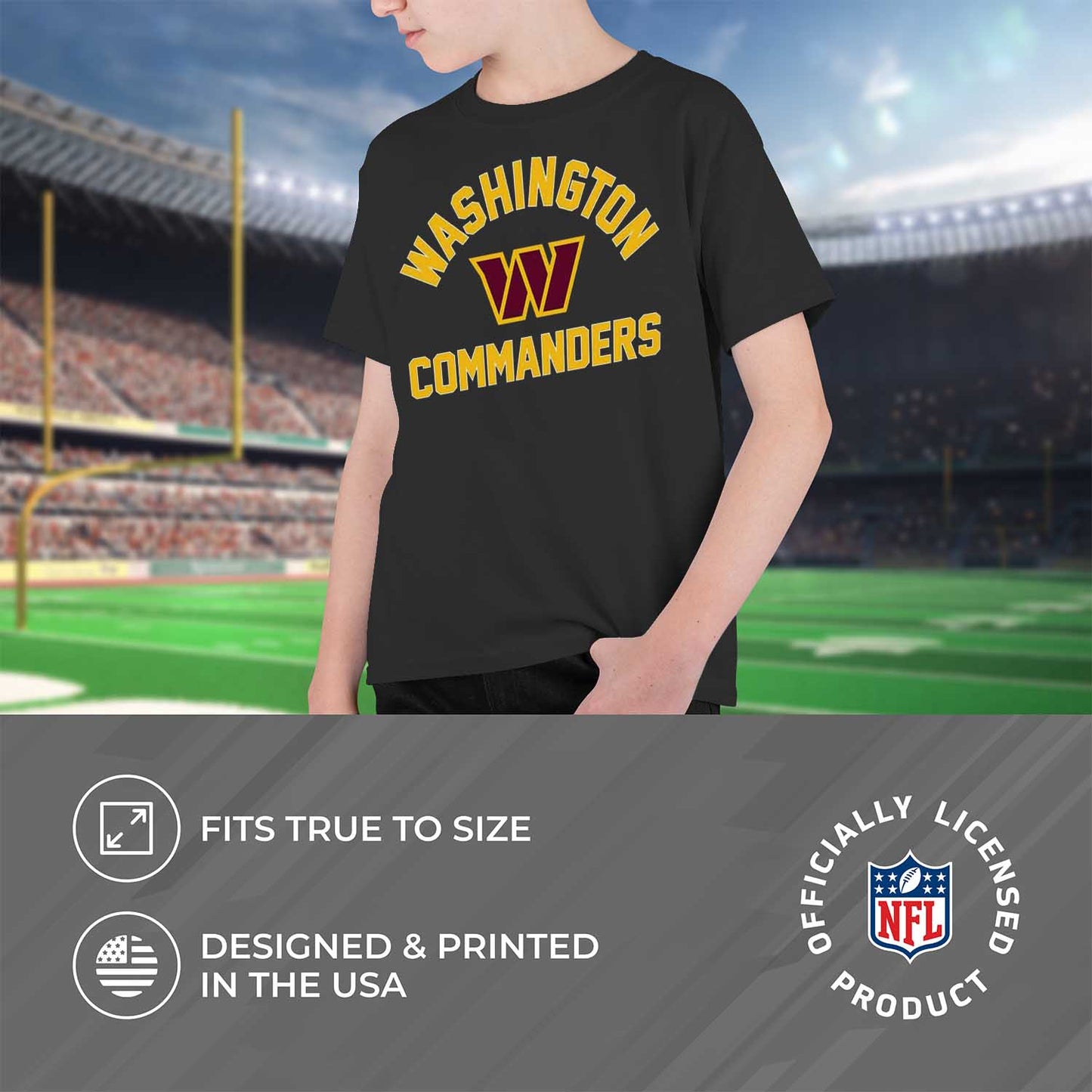 Washington Commanders NFL Youth Gameday Football T-Shirt - Black