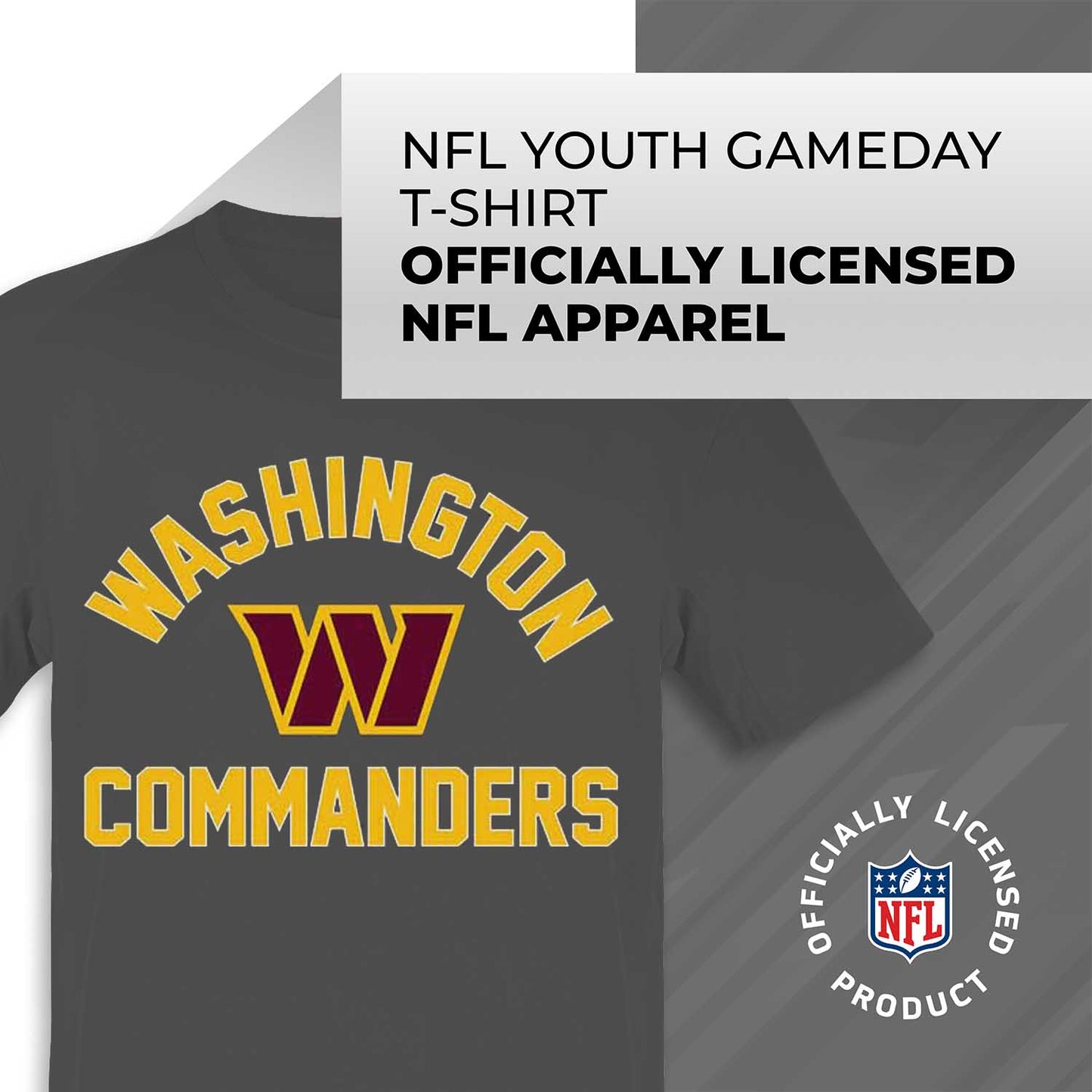 Washington Commanders NFL Youth Gameday Football T-Shirt - Charcoal
