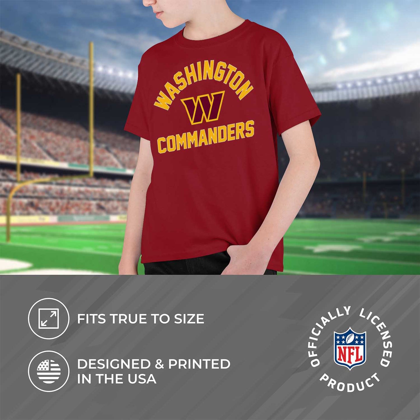 Washington Commanders NFL Youth Gameday Football T-Shirt - Maroon