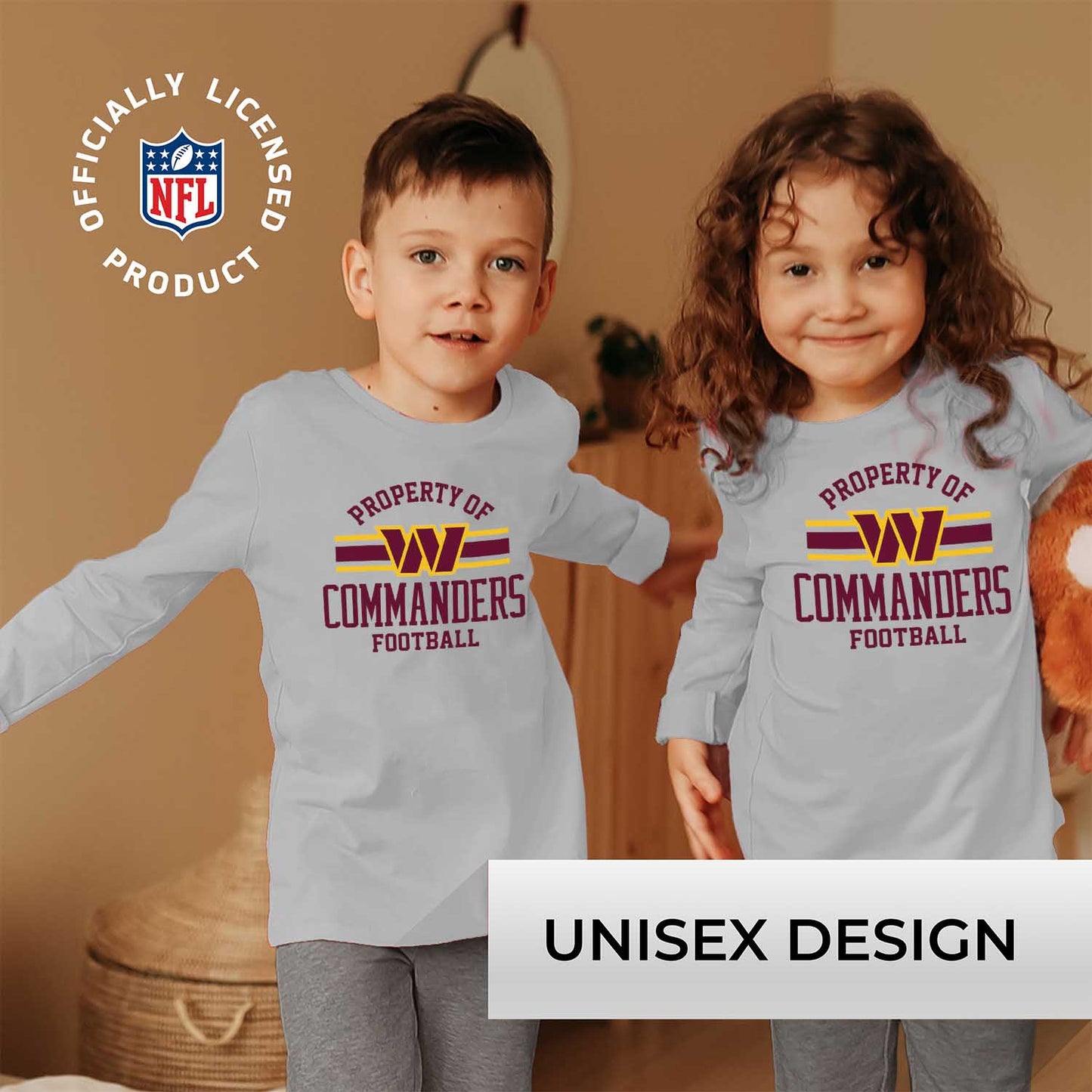 Washington Commanders NFL Youth Property Of Long Sleeve Lightweight T Shirt - Sport Gray