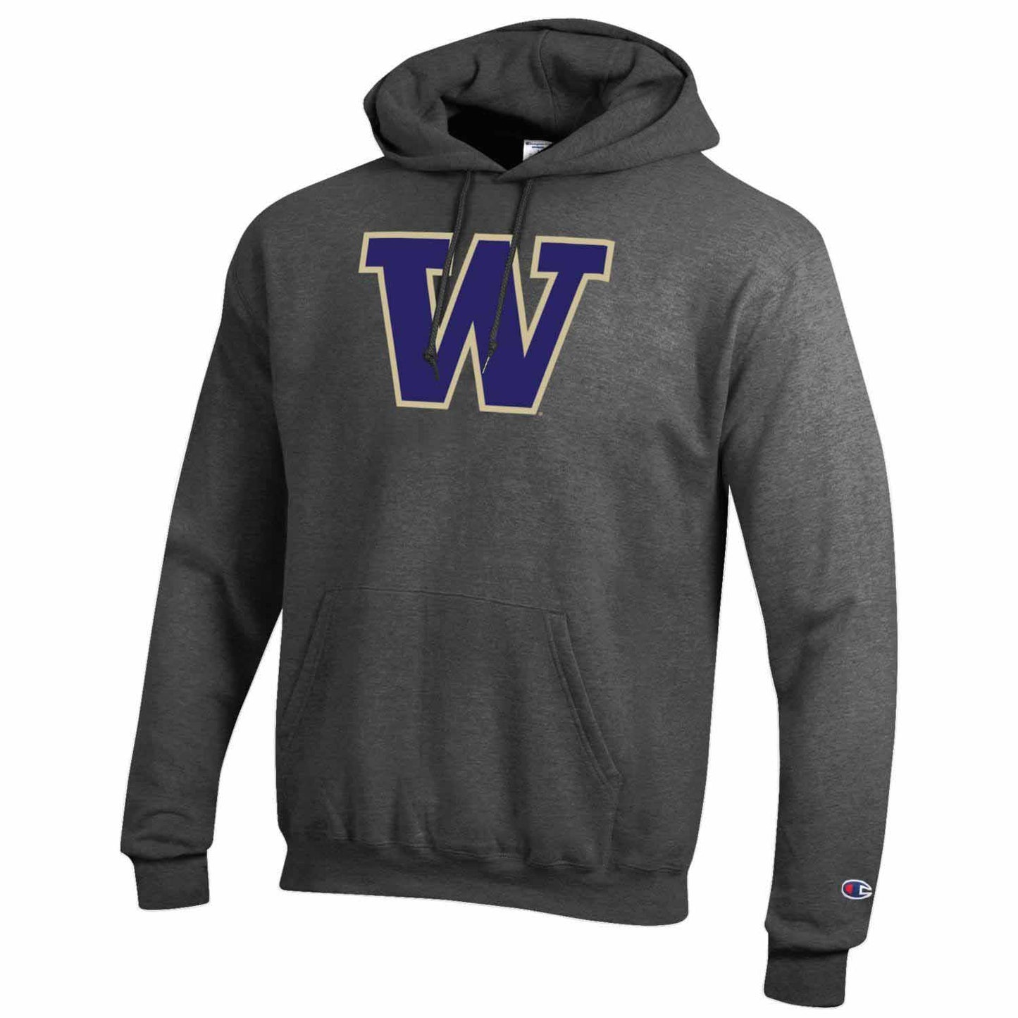 Washington Huskies Adult Mascot Fleece Hooded Sweatshirt - Charcoal