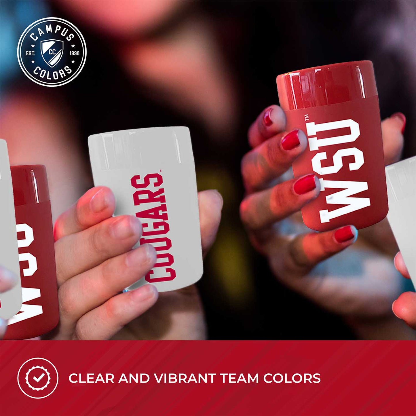 Washington State Cougars College and University 2-Pack Shot Glasses - Team Color
