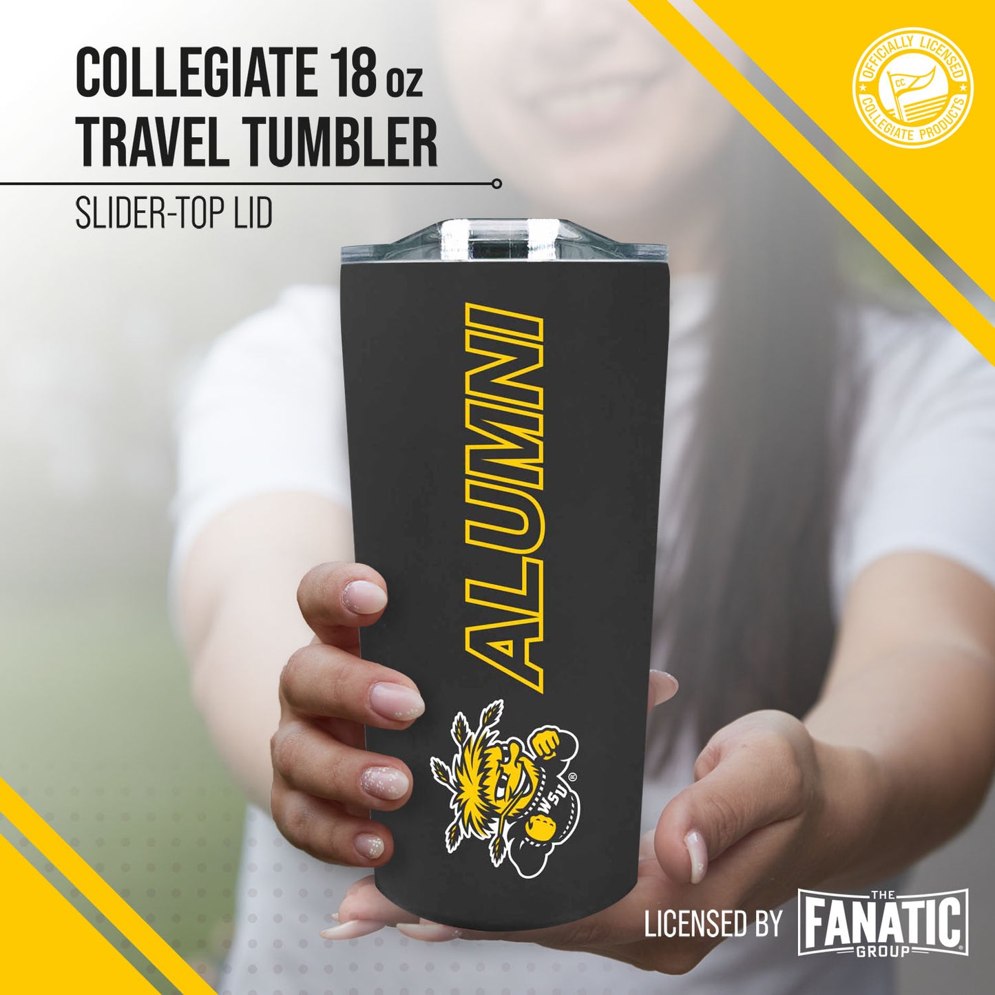 Wichita State Shockers Collegiate Stainless Steel Travel Tumbler for Alumni - Black
